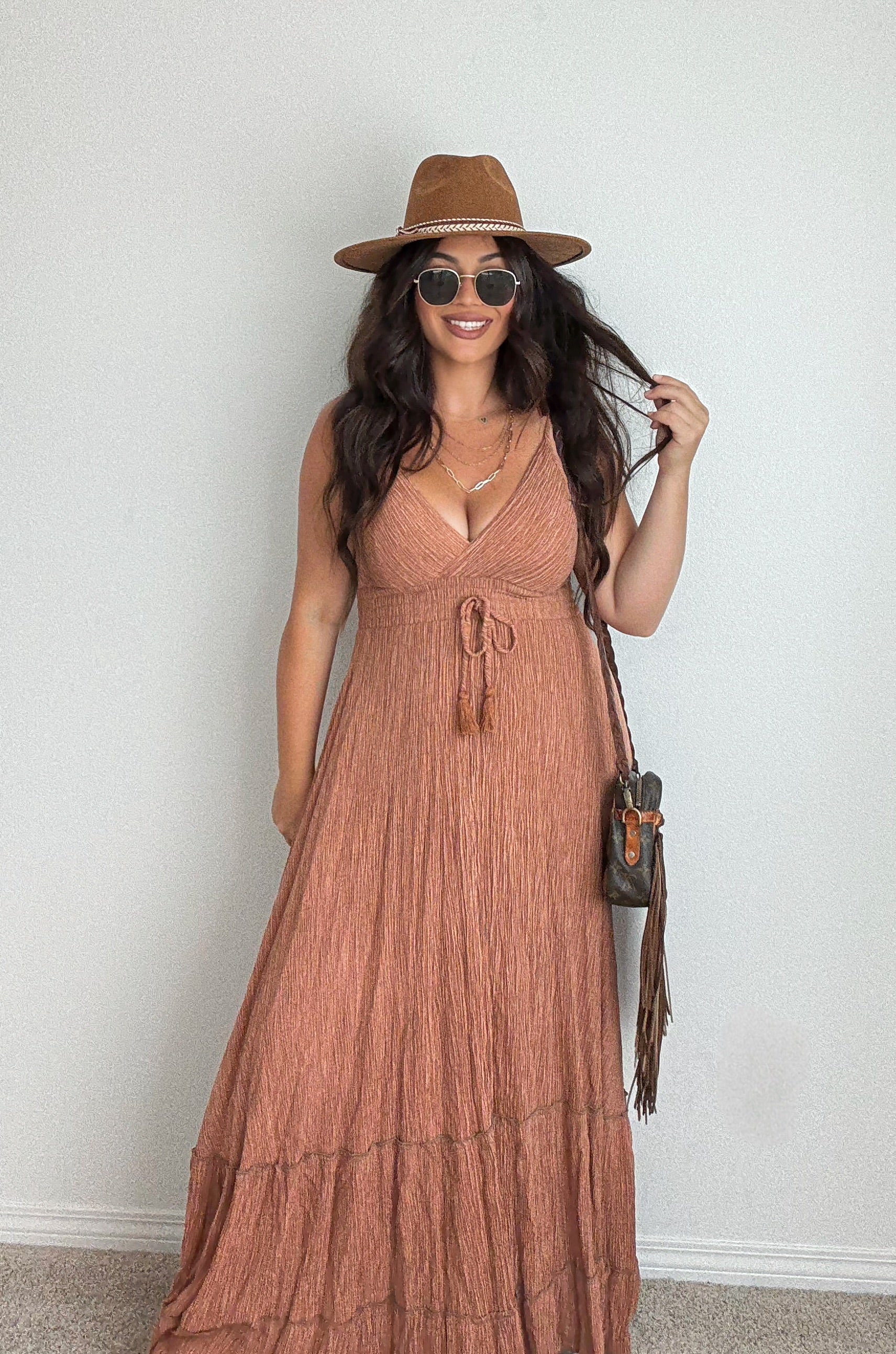 “Athens” Solid Boho ONE-SIZE Dress