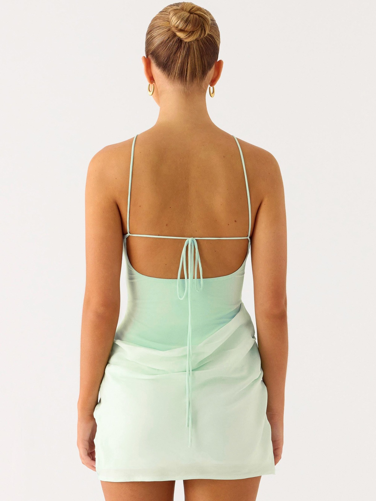 CUPRO HALTER MINI DRESS