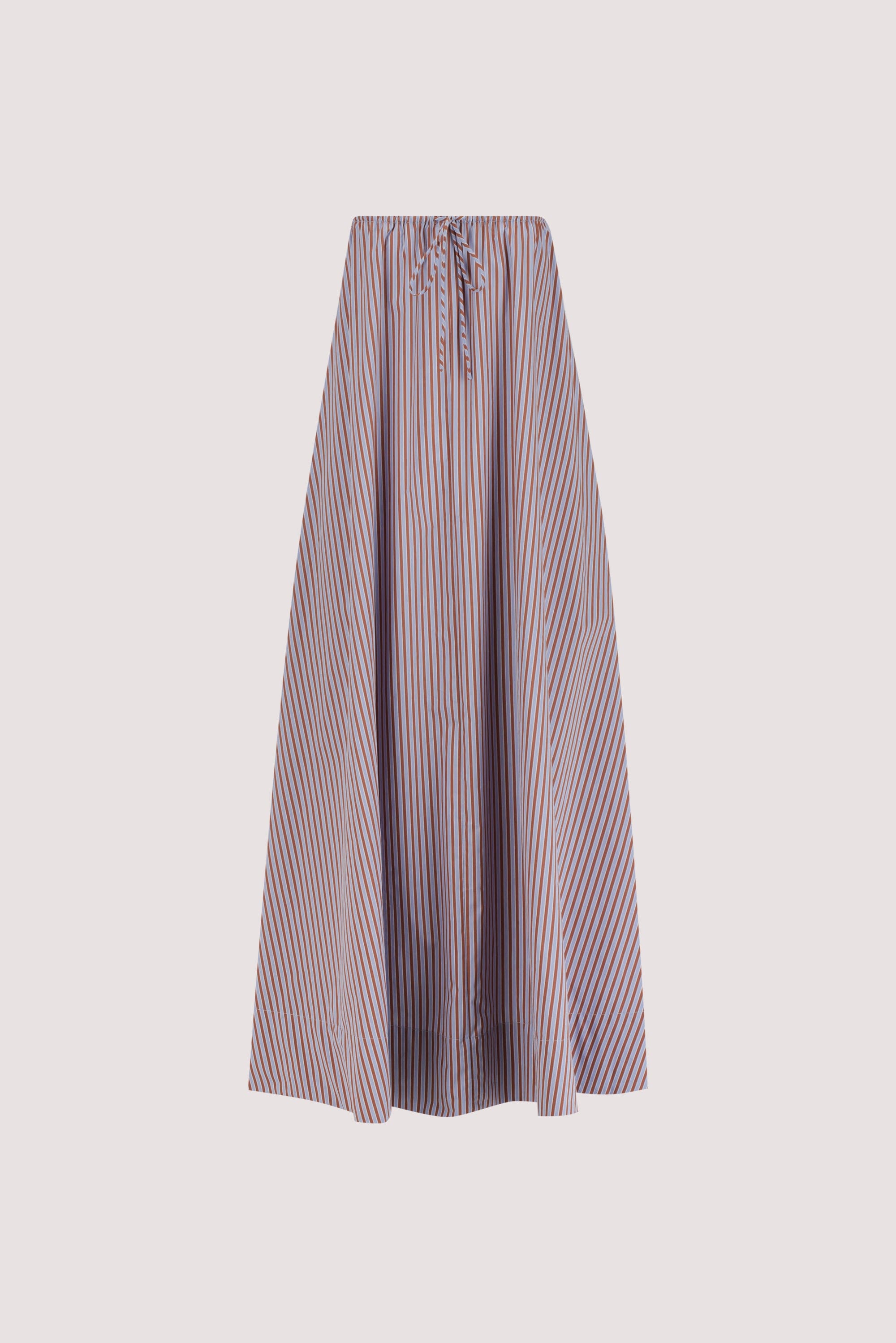 HARRI STRIPE STRAPLESS MIDI DRESS