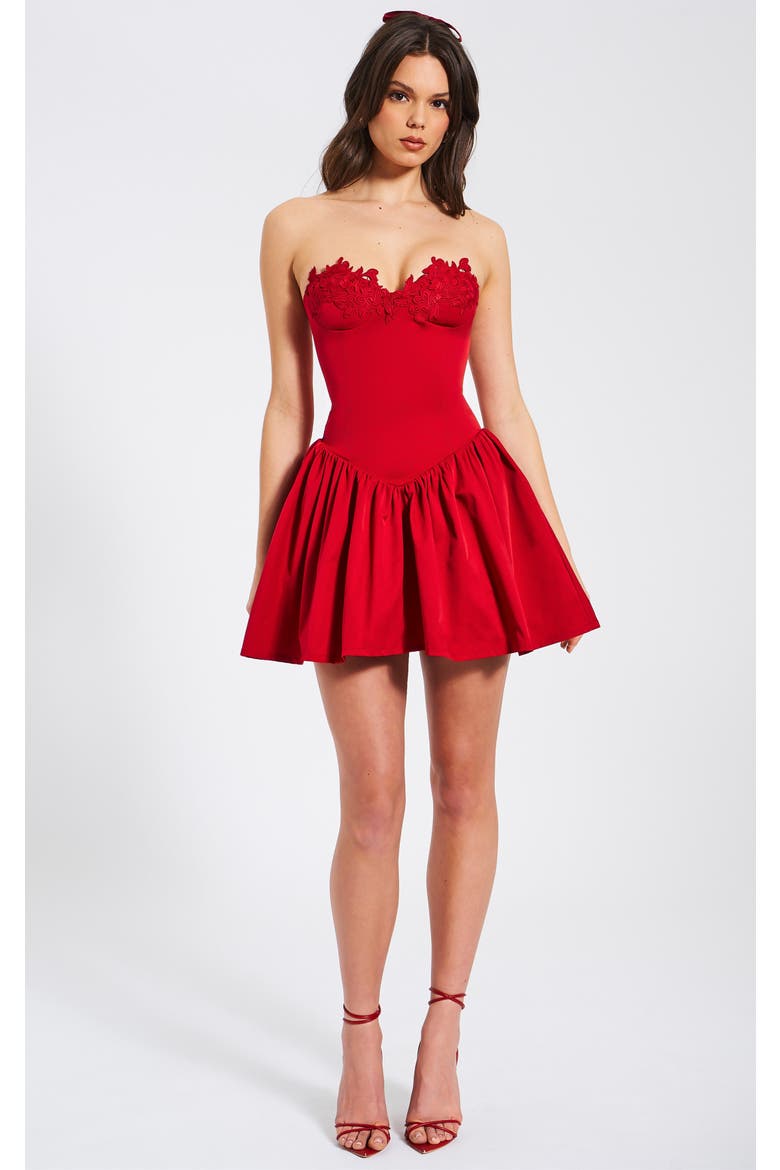 Drop Waist Corset Puffy Mini Dress