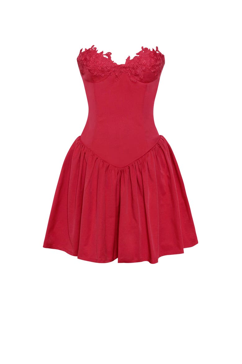 Drop Waist Corset Puffy Mini Dress