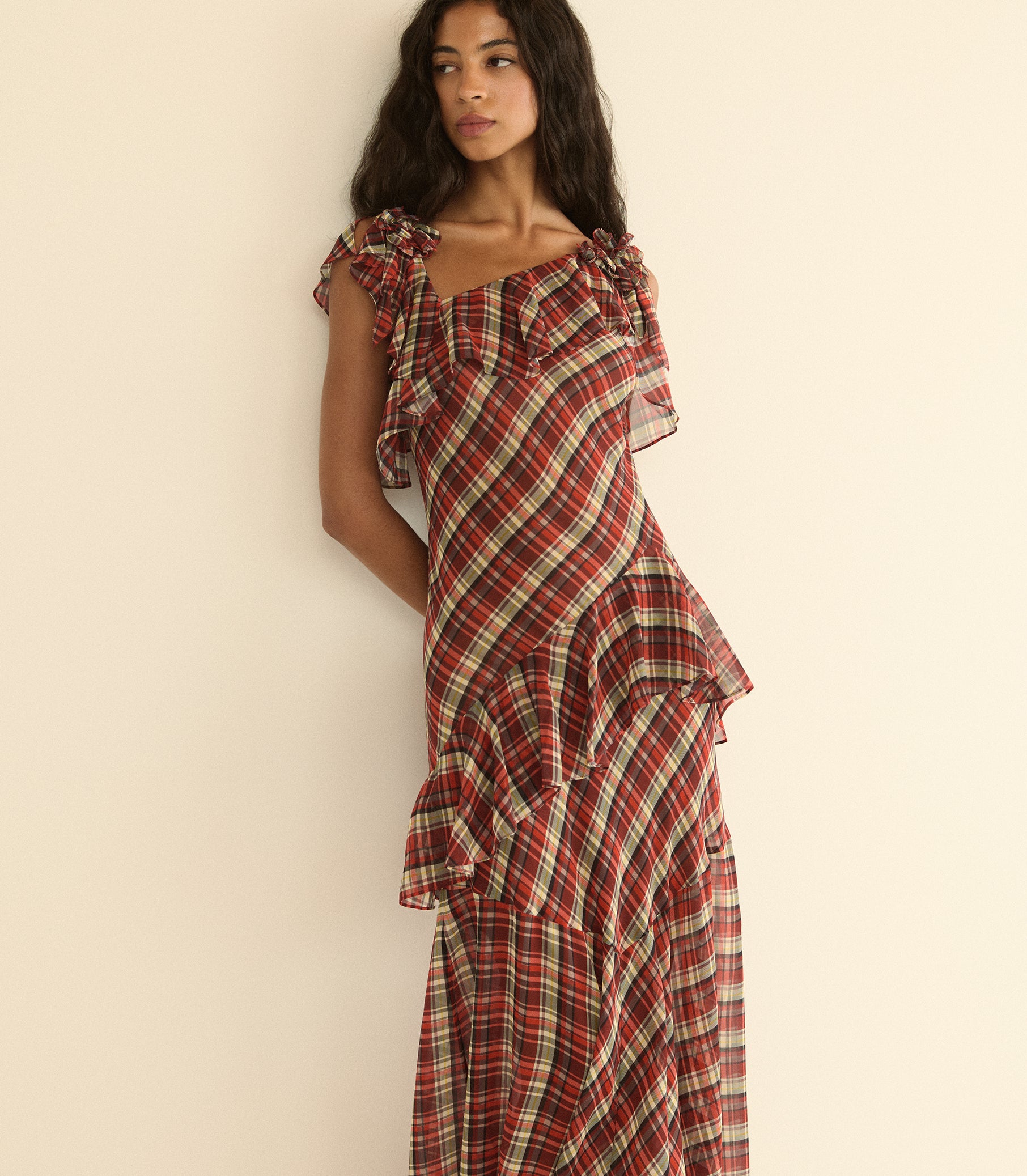 FERNANDA DRESS — ROSEMERE PLAID