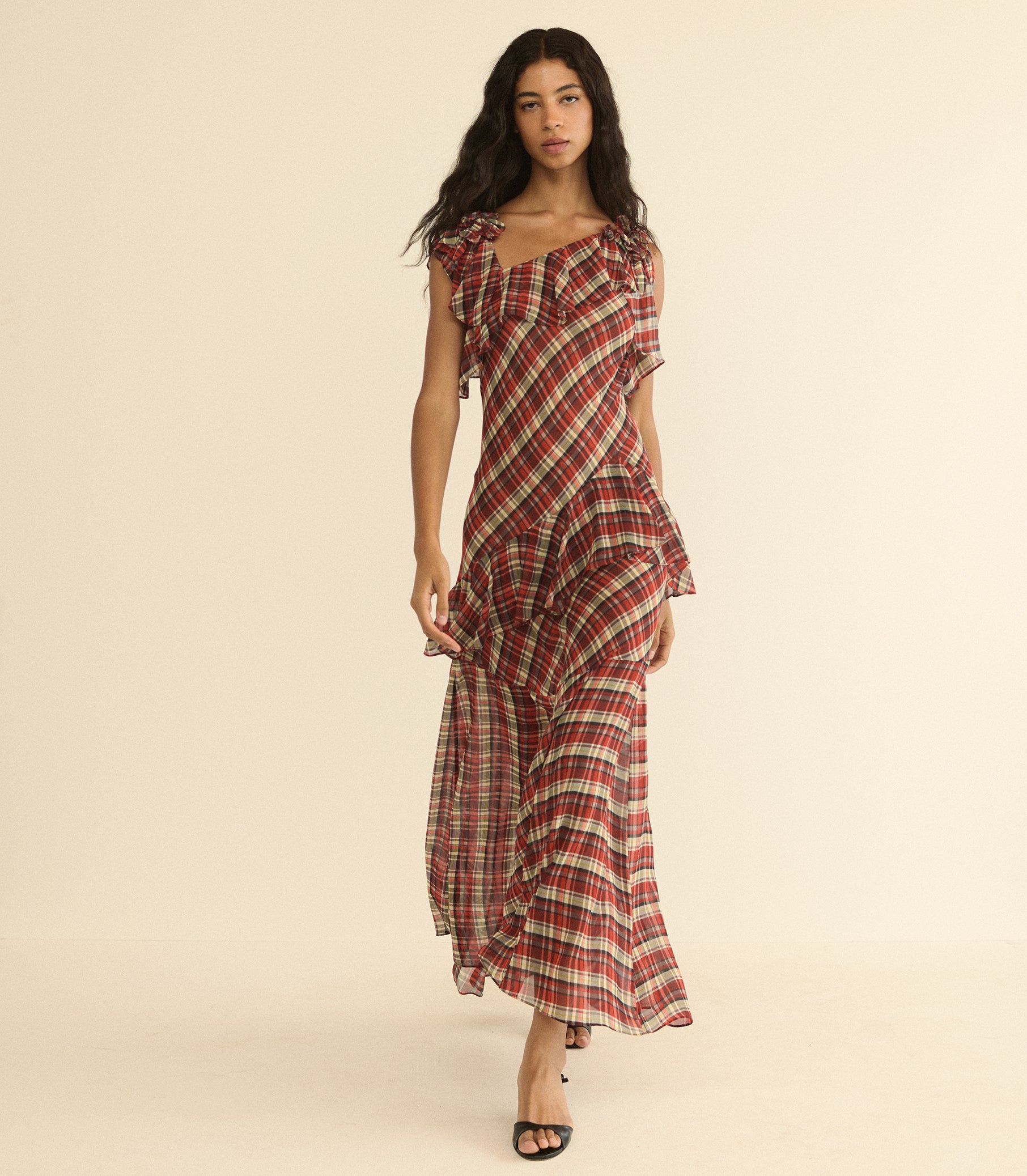 FERNANDA DRESS — ROSEMERE PLAID