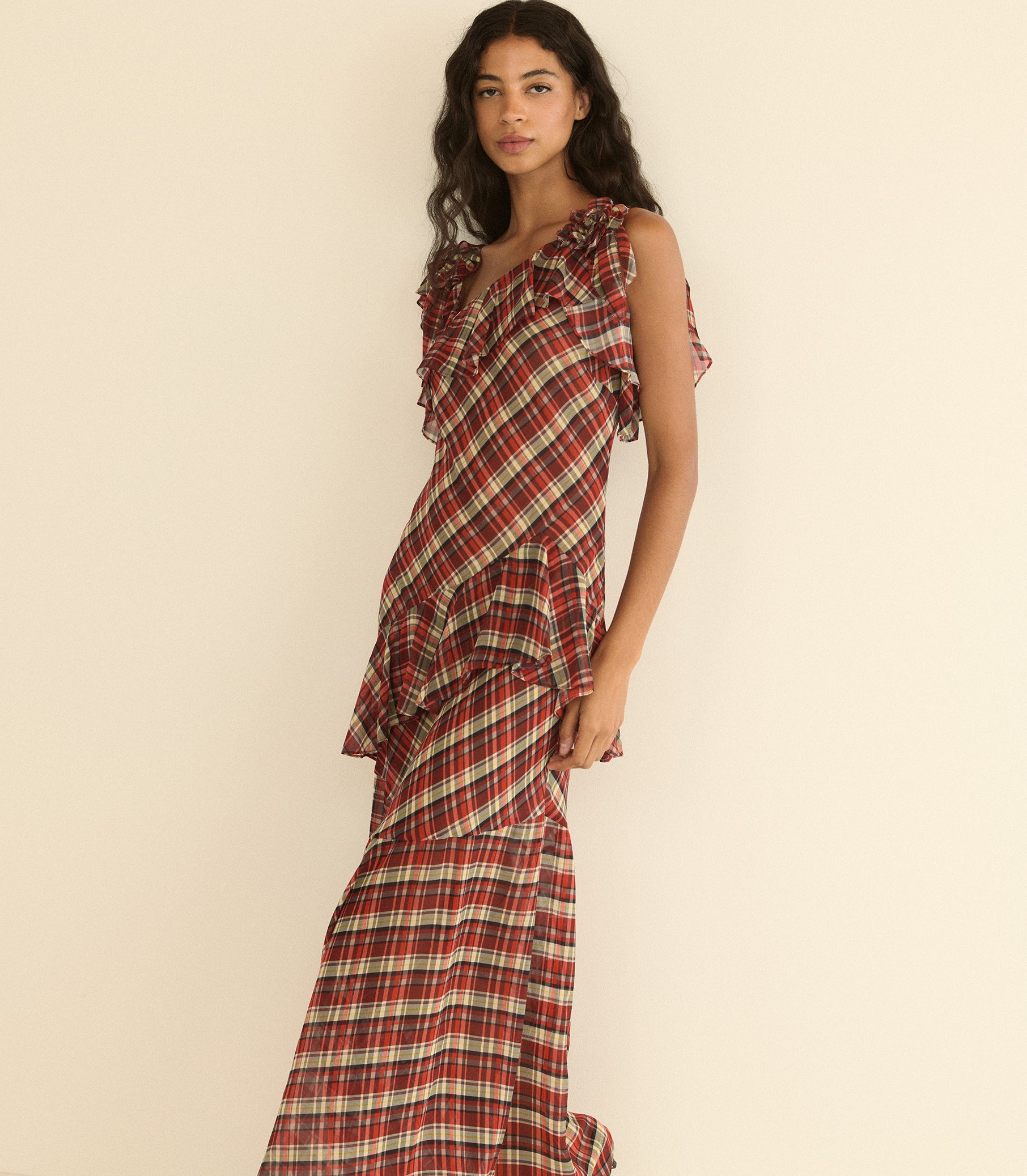 FERNANDA DRESS — ROSEMERE PLAID