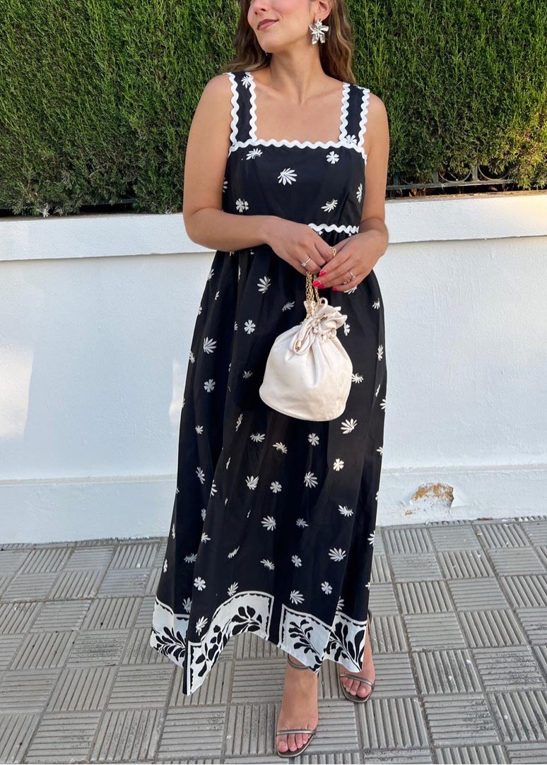 Sleeveless Printed Loose Sling Dress