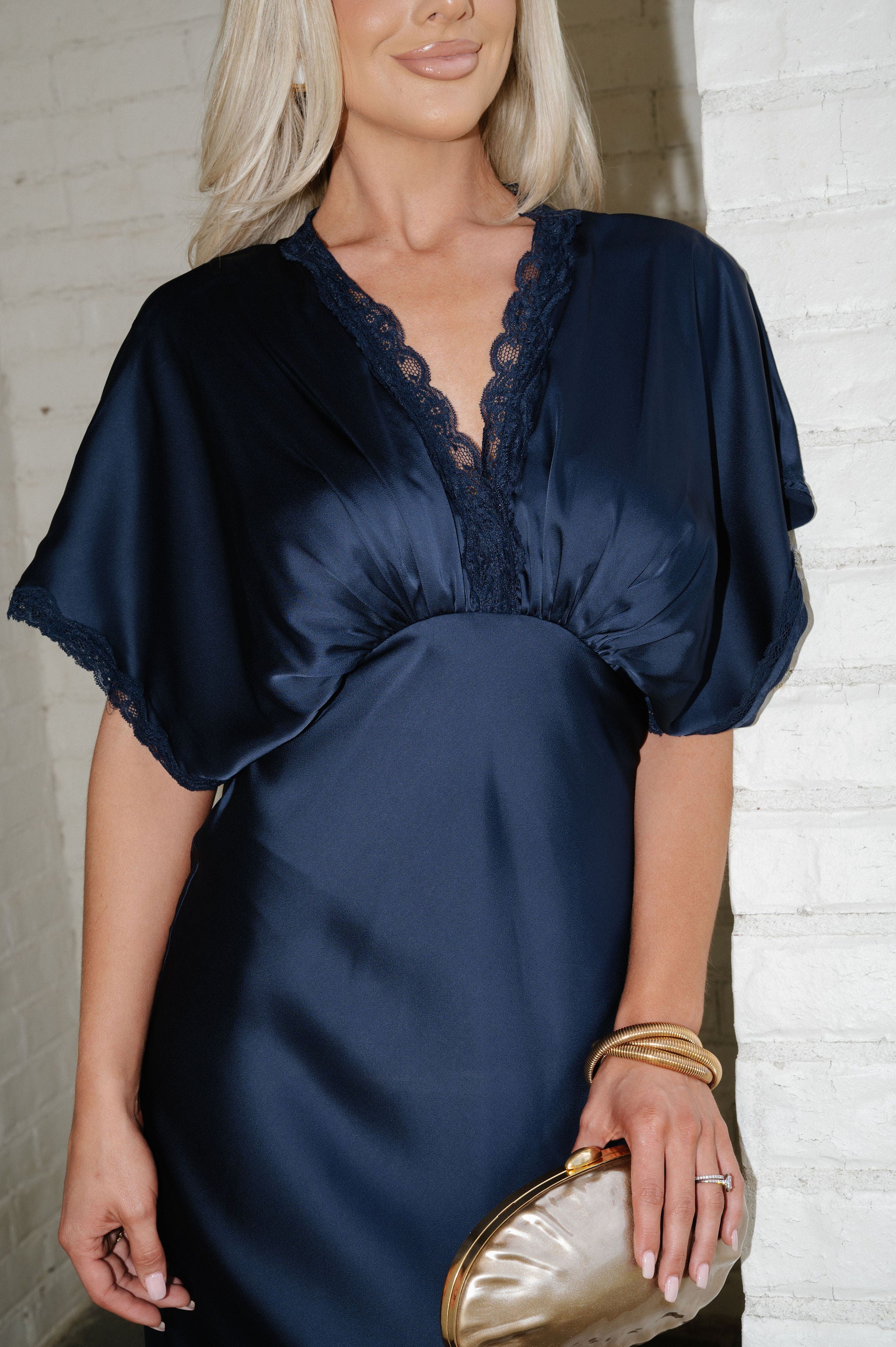 Dillon Satin Maxi Dress-Navy