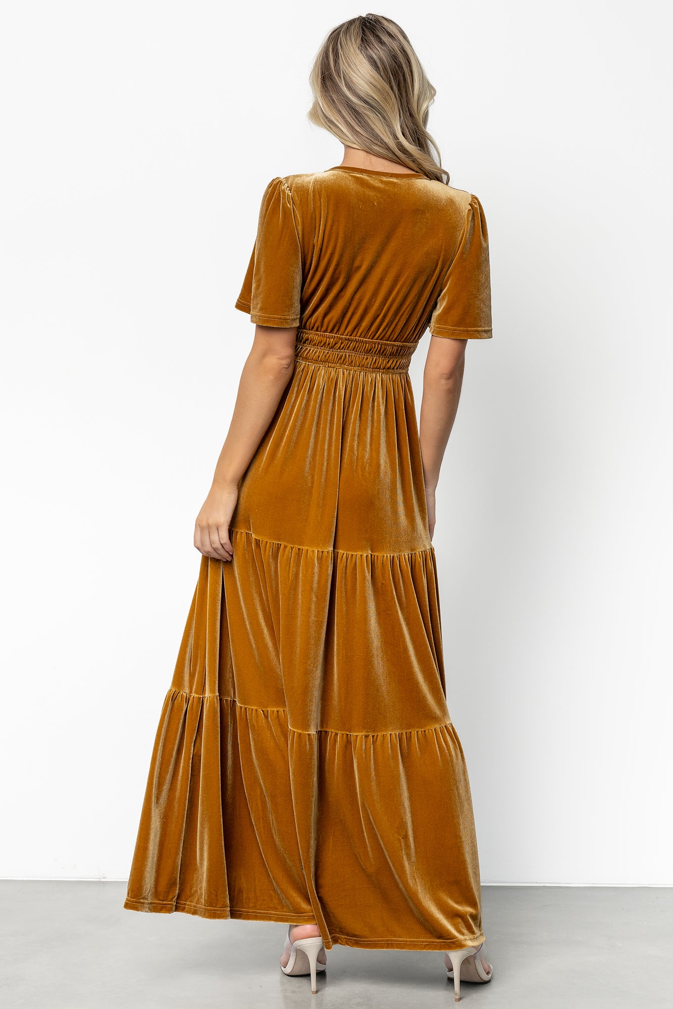 Artemis Velvet Maxi Dress | Dark Gold