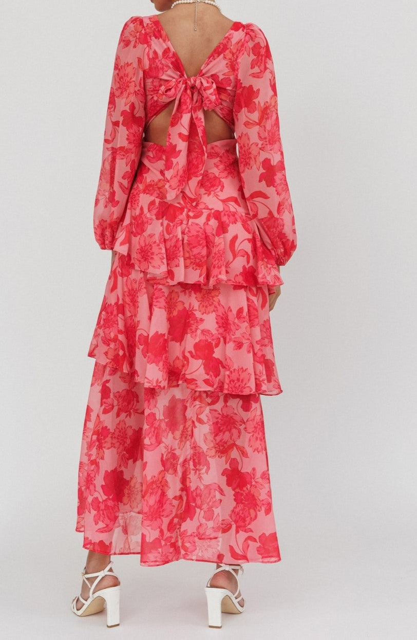 Eden Long Sleeve Floral Tiered Maxi Dress