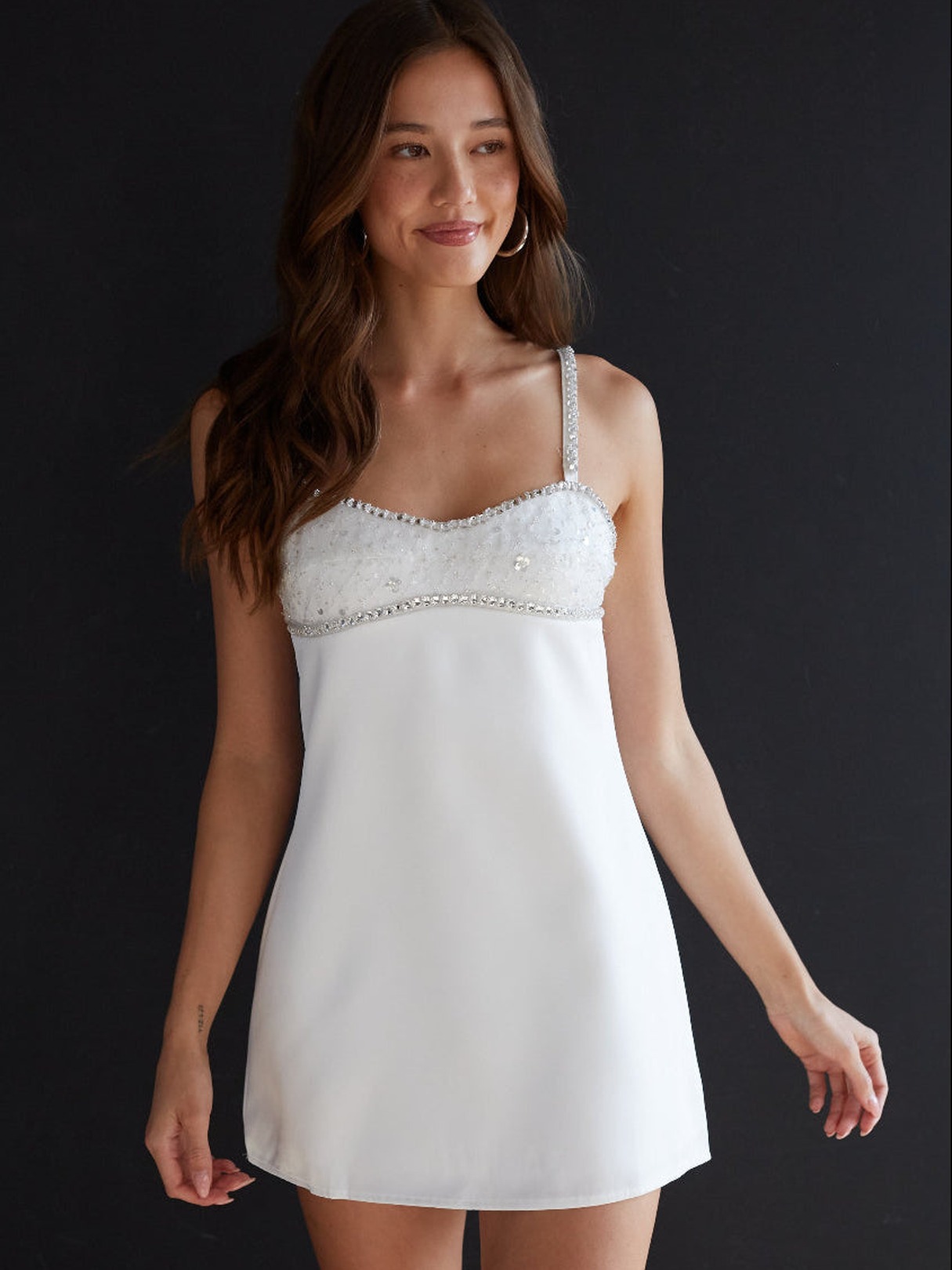 BEADED EMBELLISHED MINI DRESS
