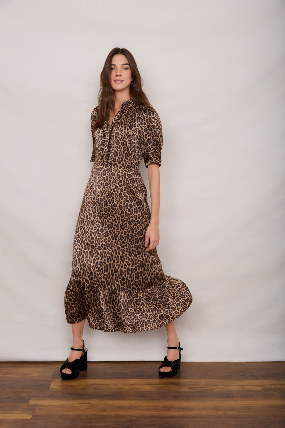 Fabienne Silk Dress - Leopard