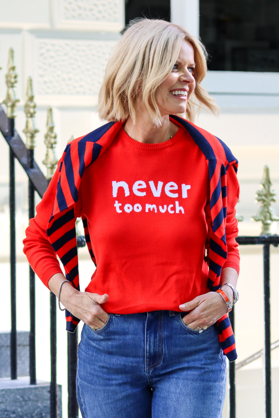 Cath X WYSE Slogan Jumper - Tomato Red