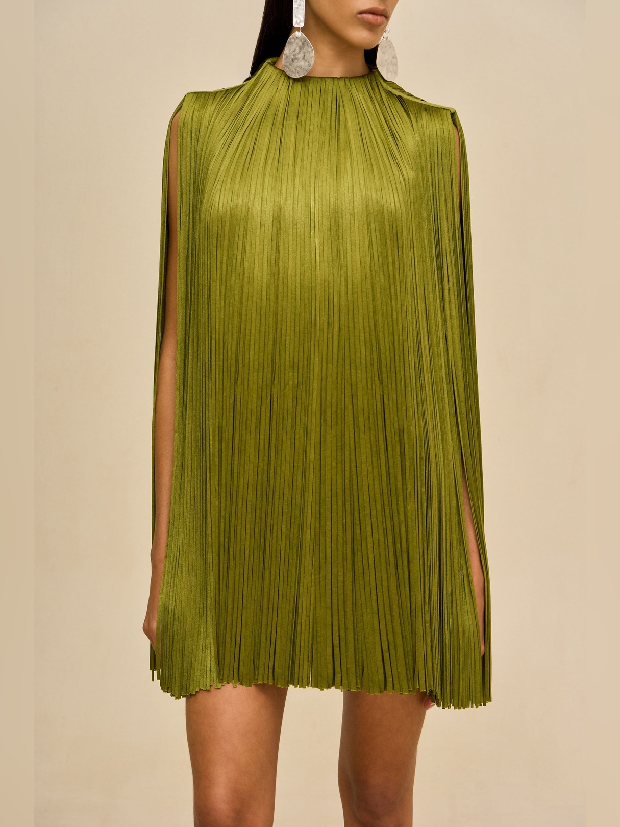 FRINGE KNIT MINI DRESS