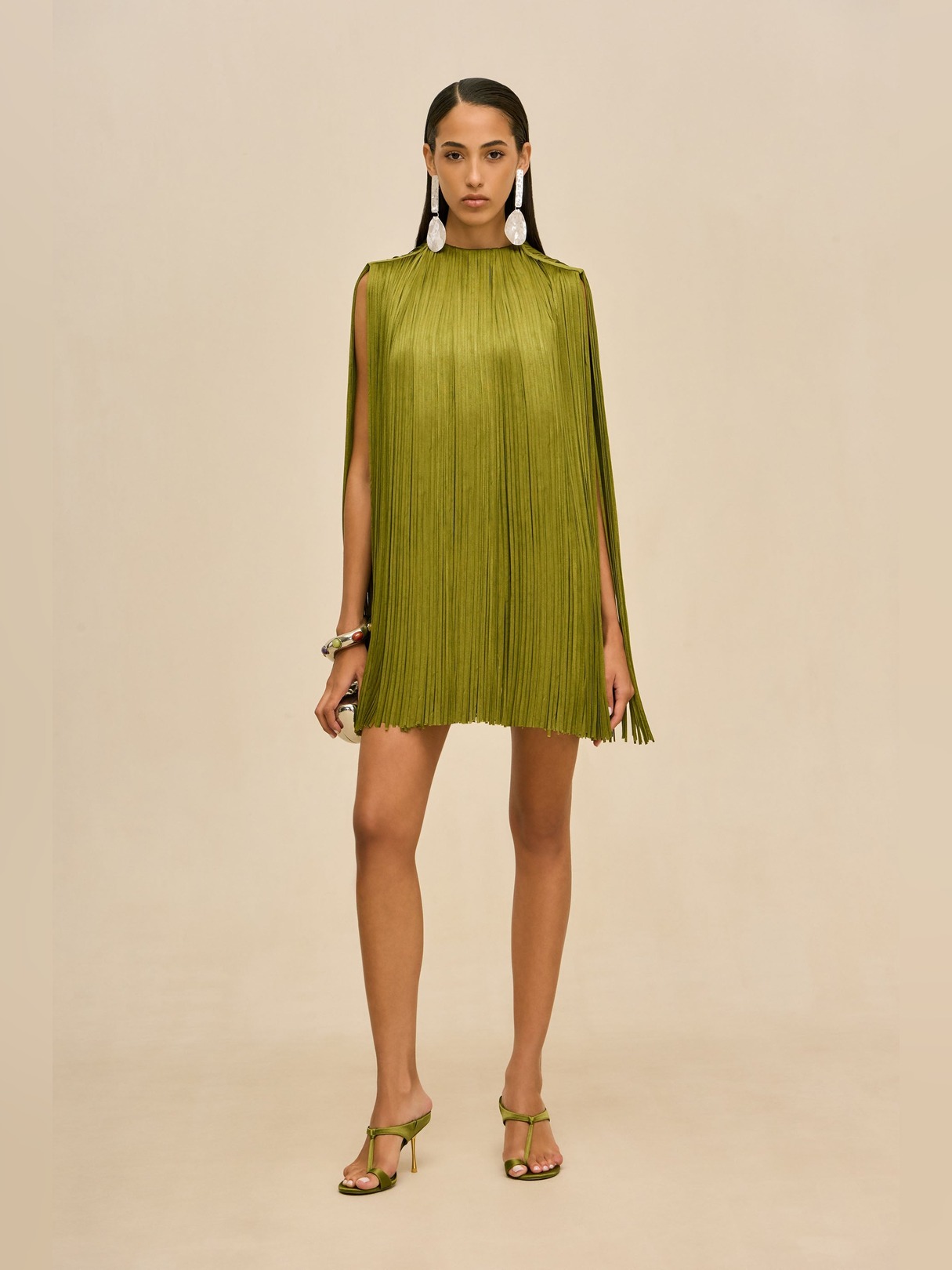FRINGE KNIT MINI DRESS
