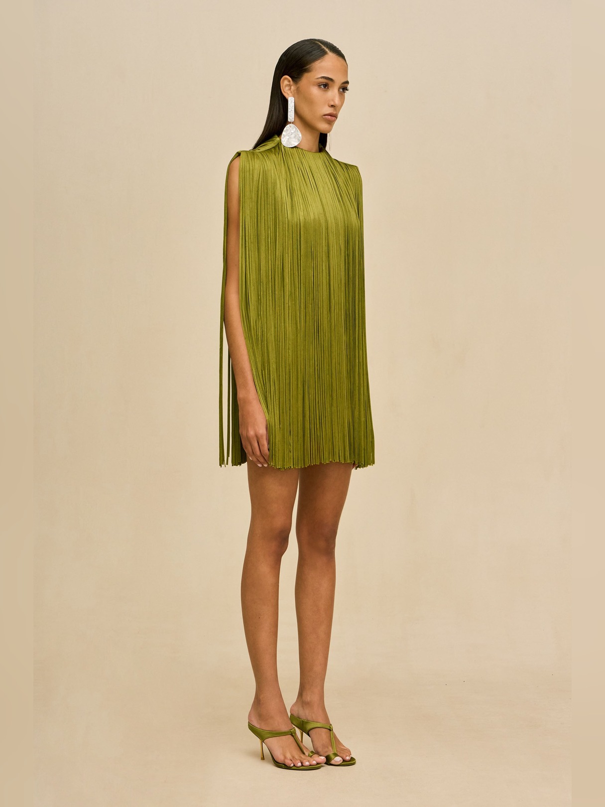 FRINGE KNIT MINI DRESS