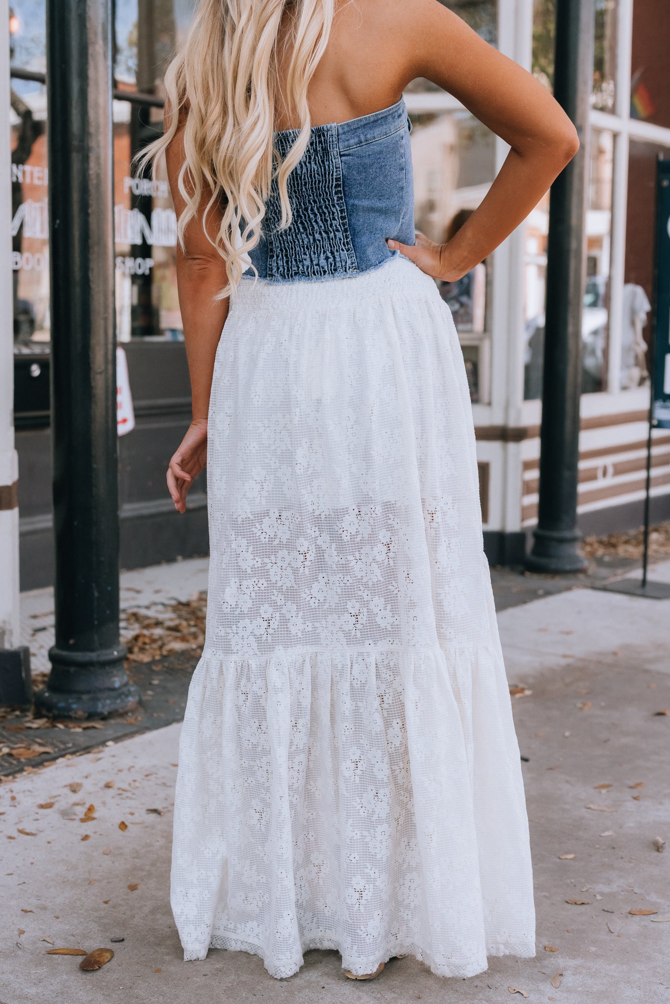 Miranda Denim Button Top