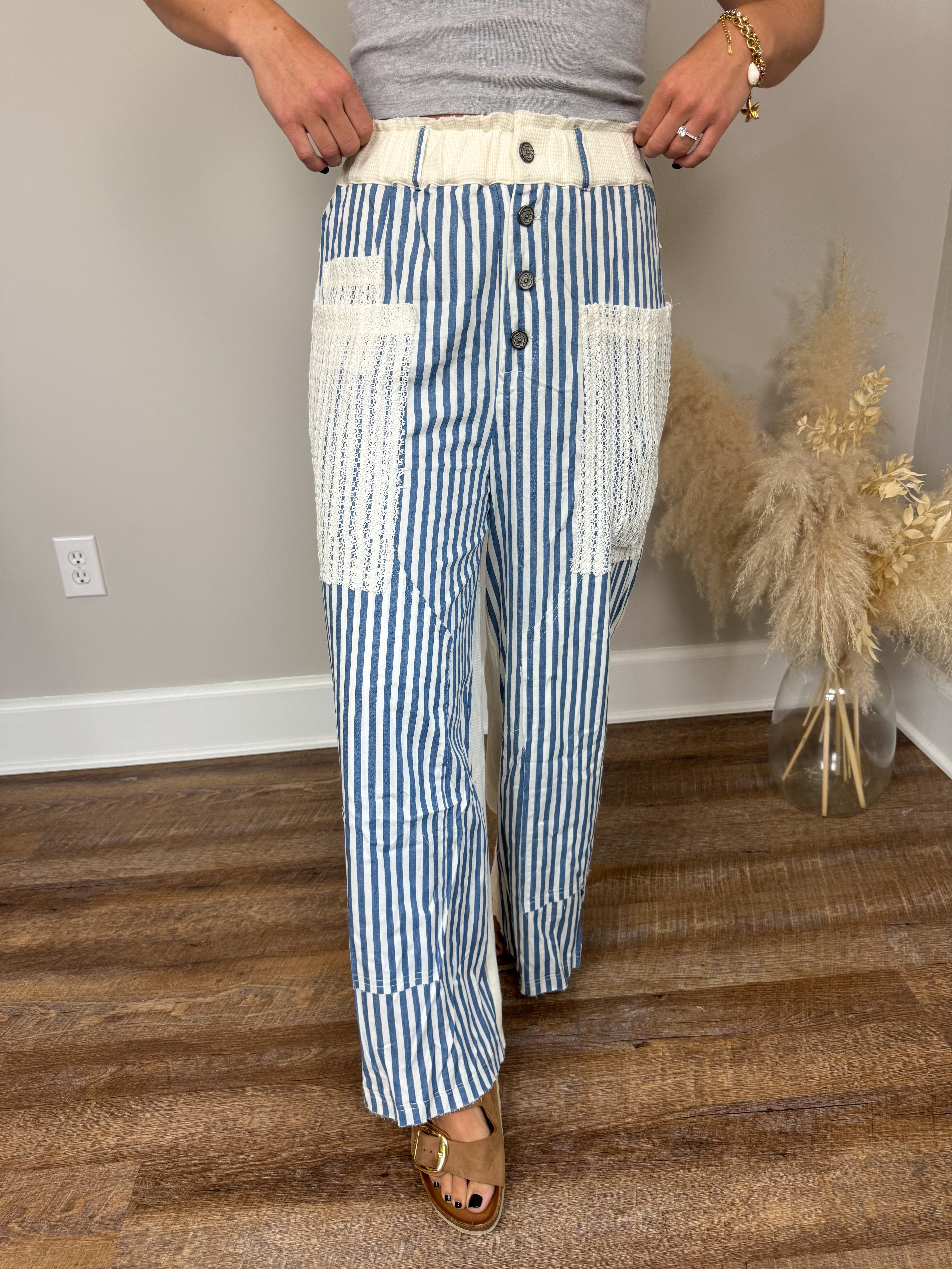 Saltwater Striped Pants | Blue