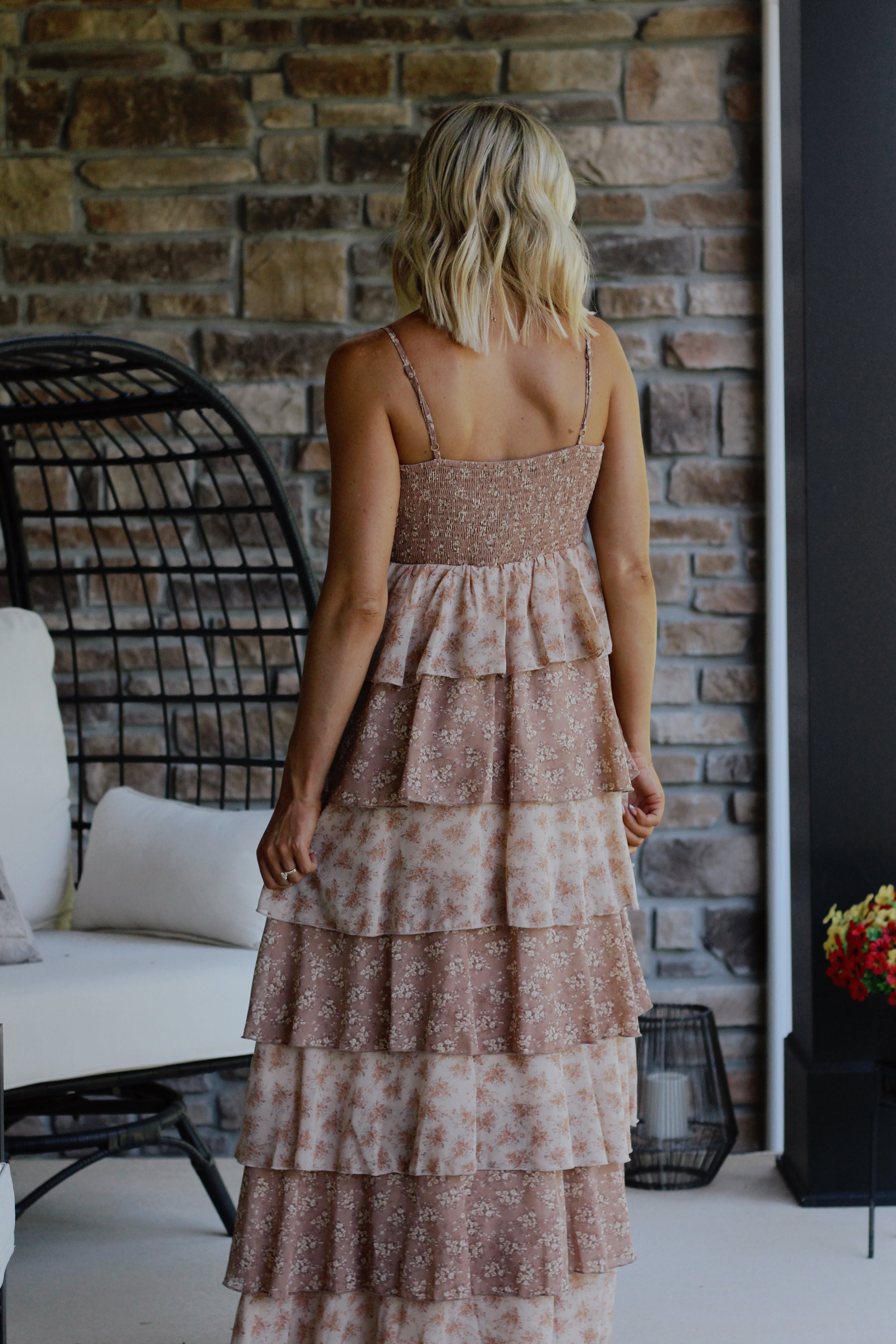 Mocha Meadows Maxi Dress- Clay Multi