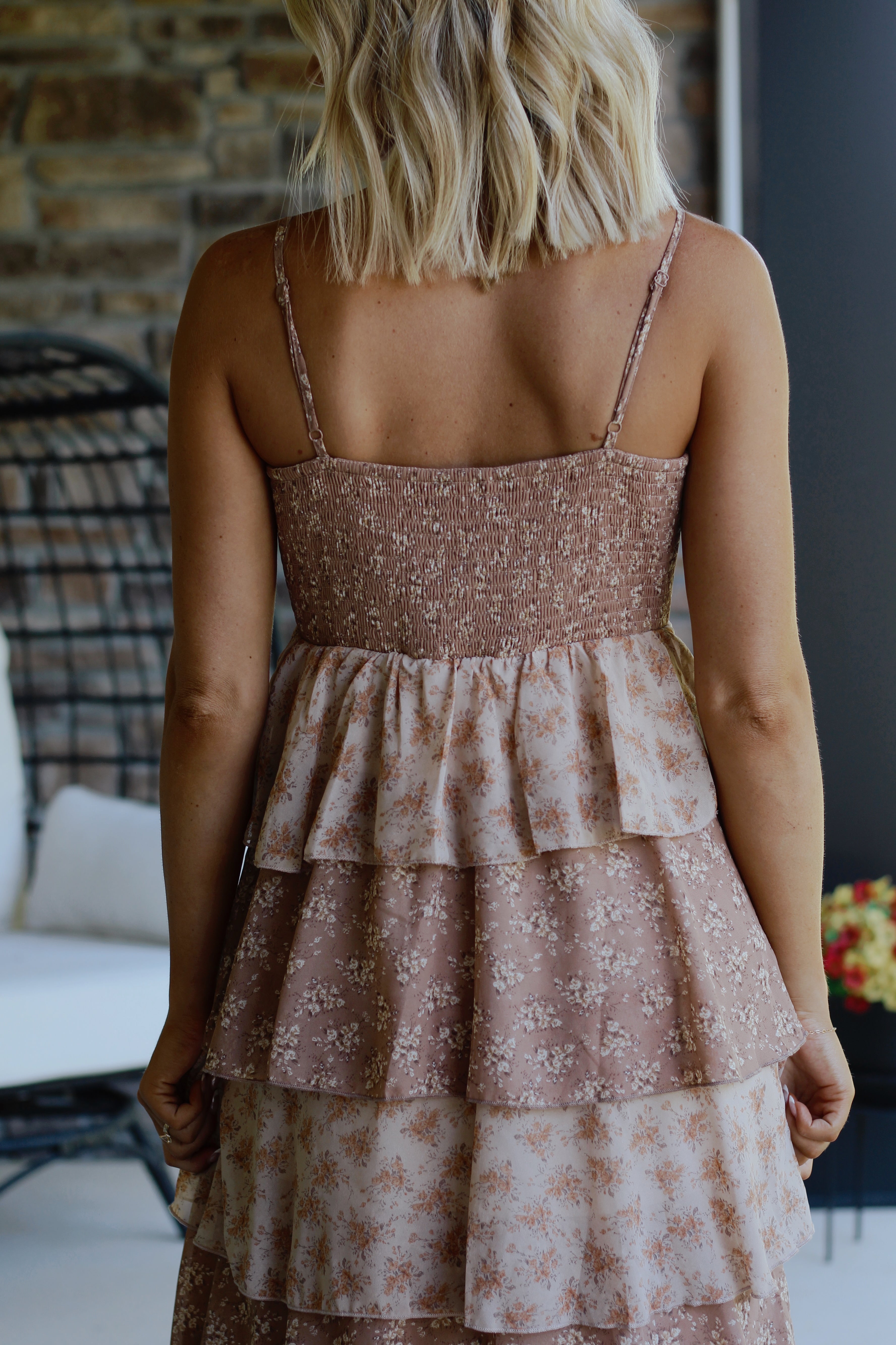 Mocha Meadows Maxi Dress- Clay Multi