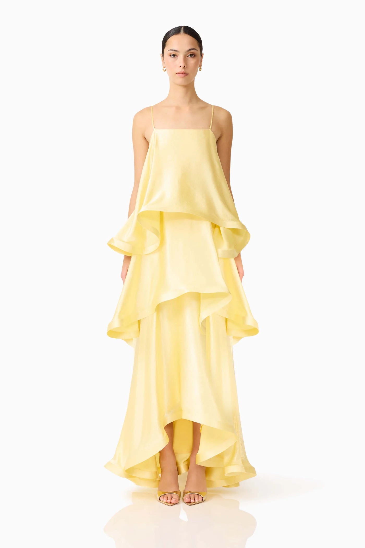Elliatt Tilly Tiered Maxi Dress in Butter Yellow 