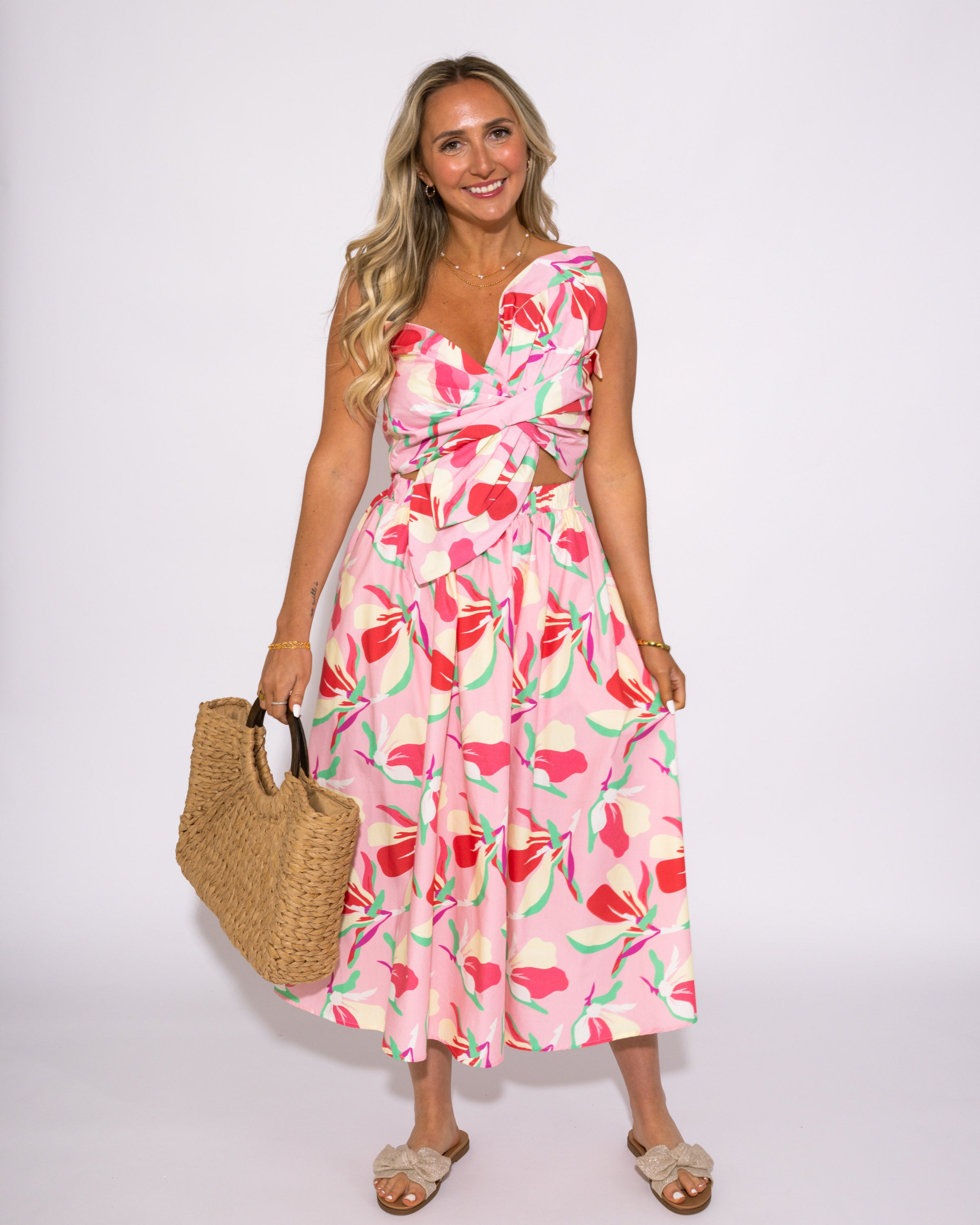 Floral Twist Maxi Dress