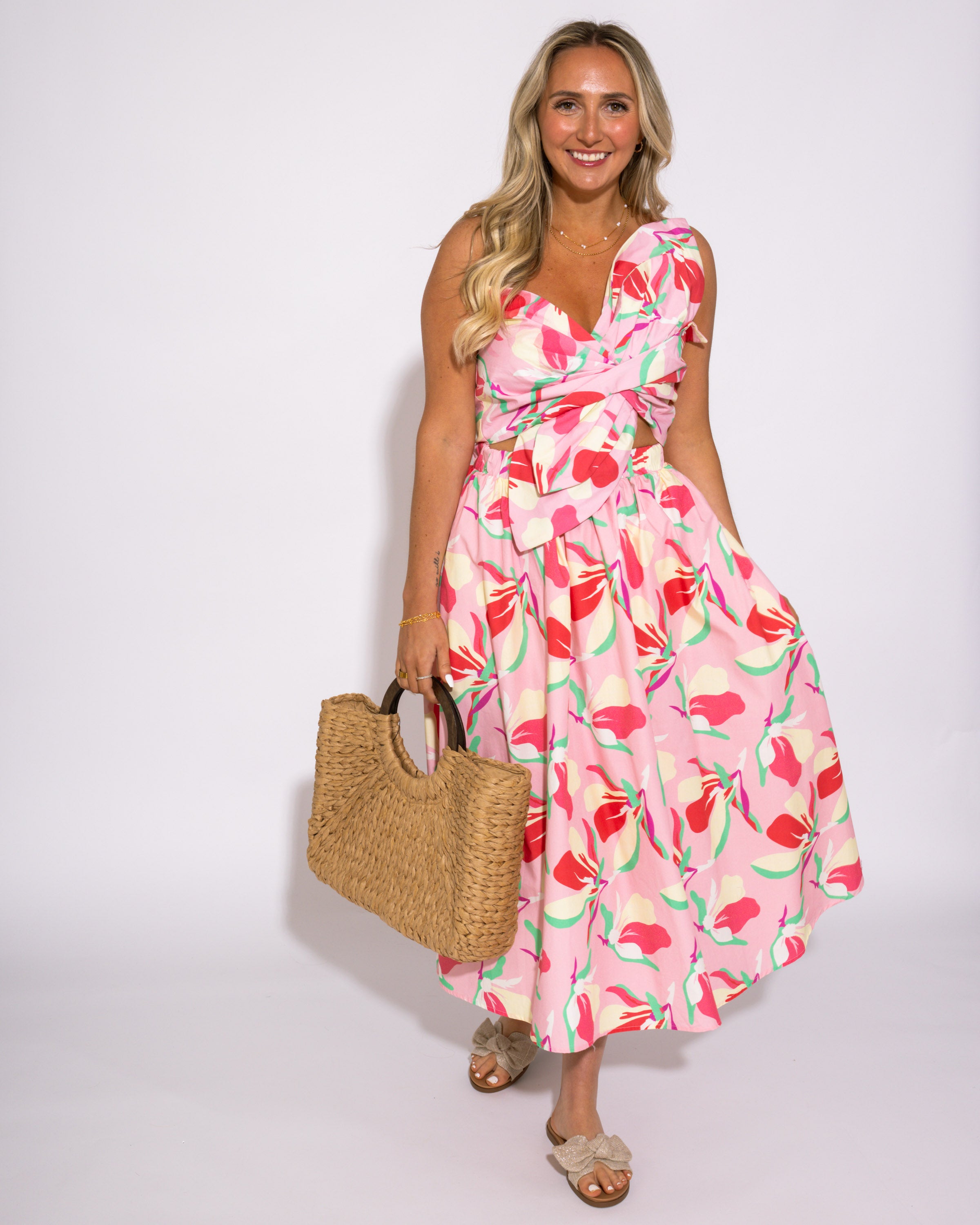 Floral Twist Maxi Dress