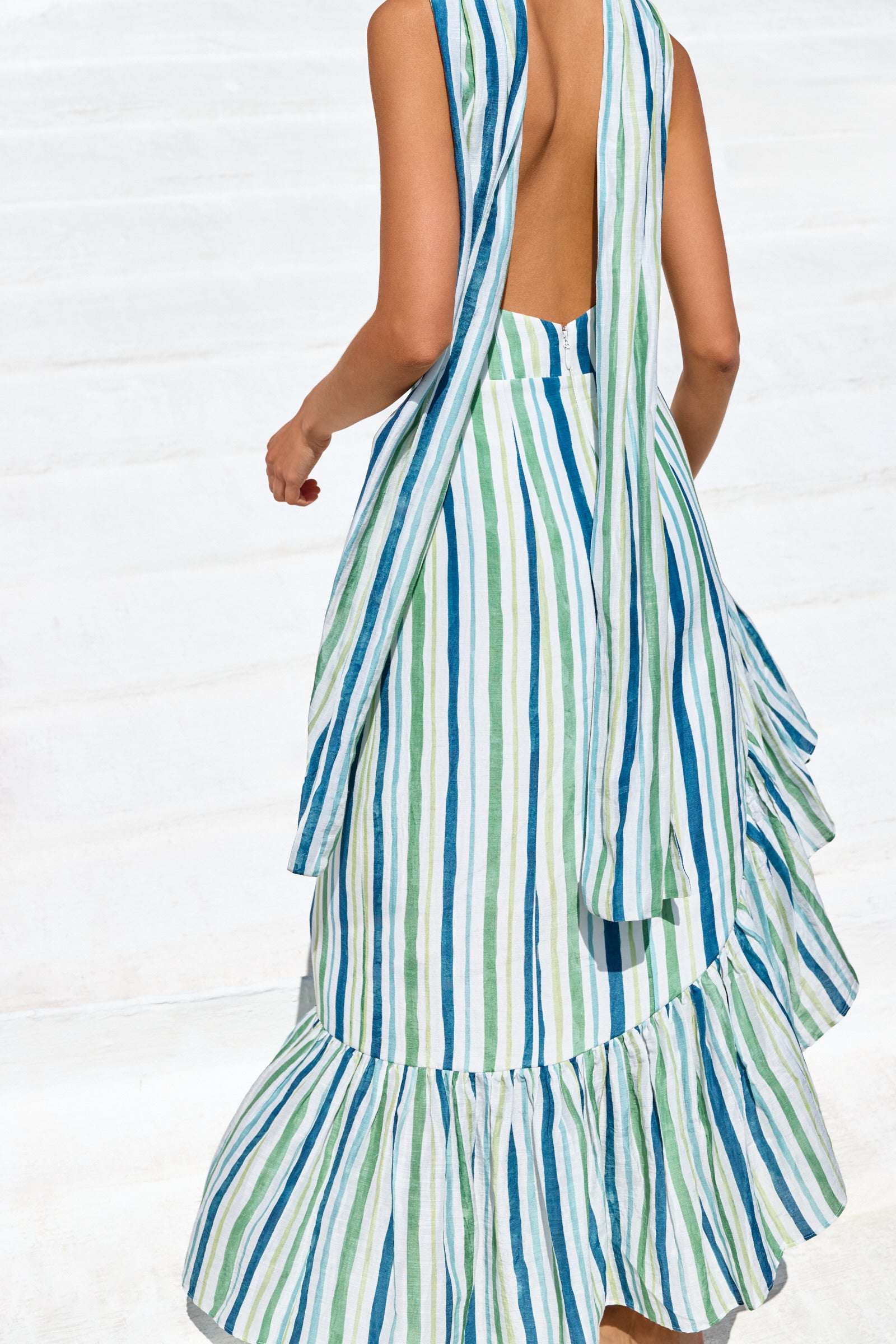 GWENDOLYN ASYMMETRICAL RUFFLE DRESS