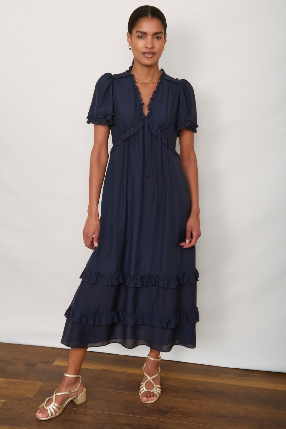 Lyra Silk Dress - Midnight