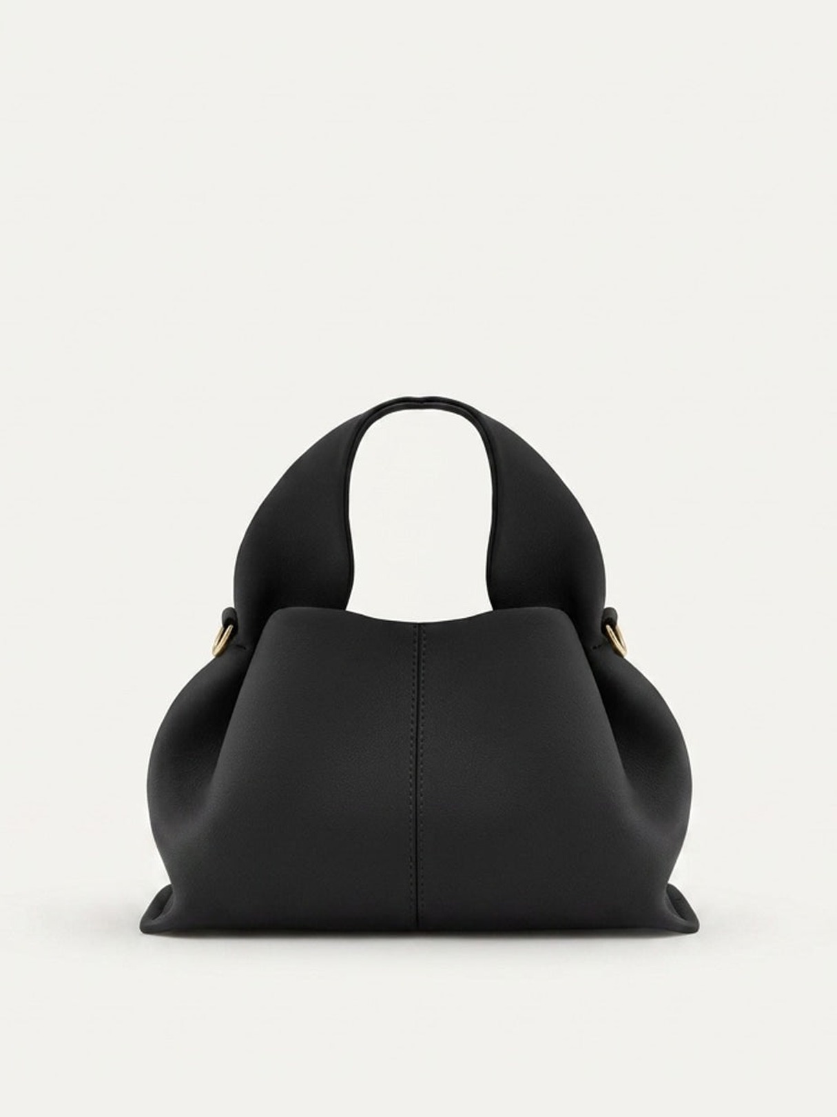 PEBBLED LEATHER TOP HANDLE BAG