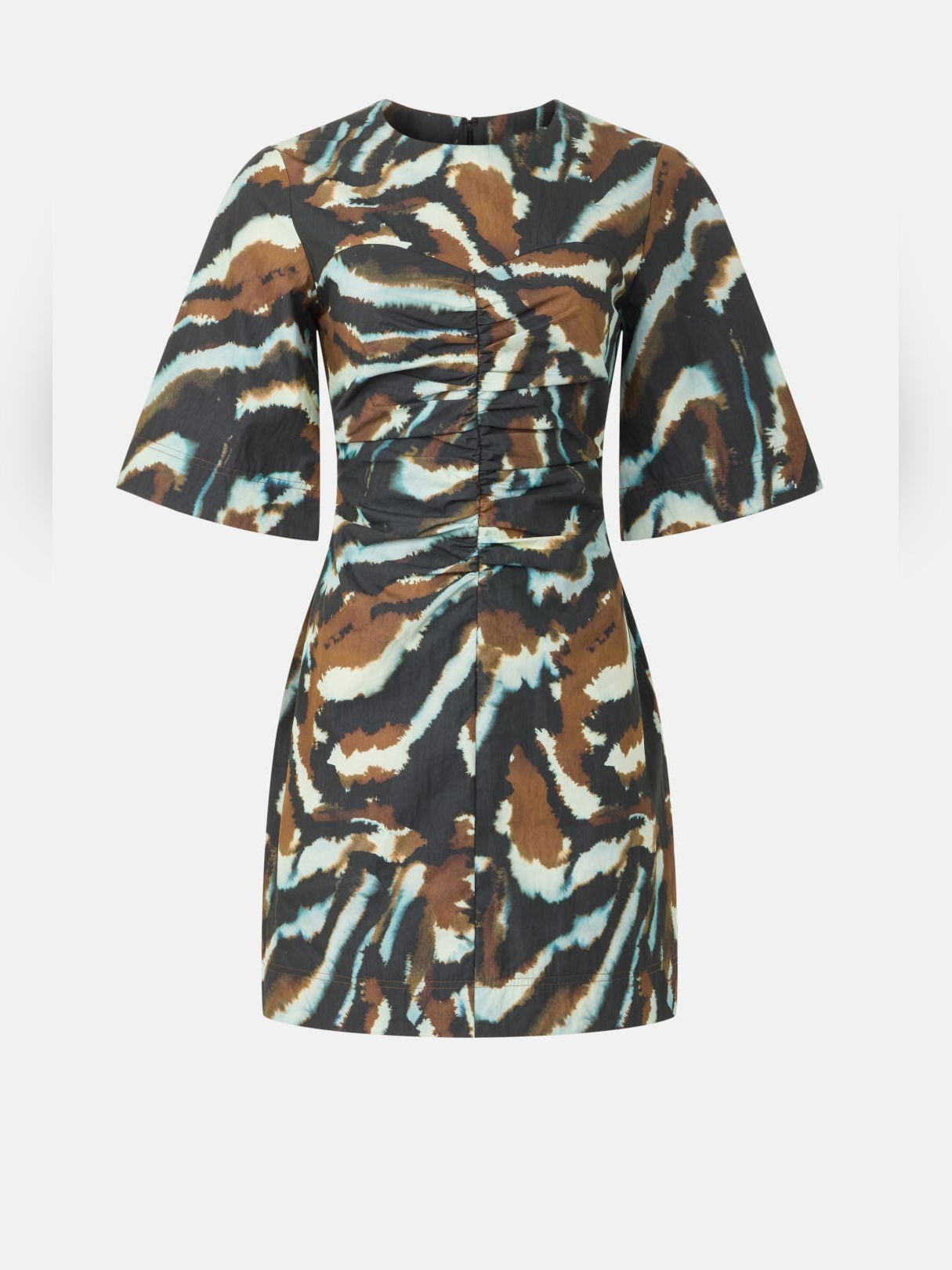 PRINTED PUFF SLEEVE T SHIRT MINI DRESS