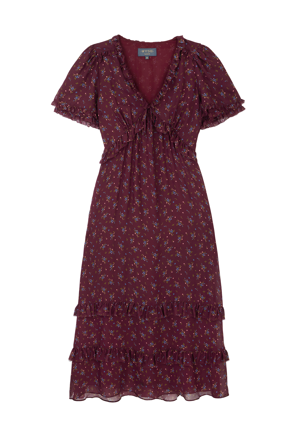 Lyra Silk Dress - Deep Fig Floral