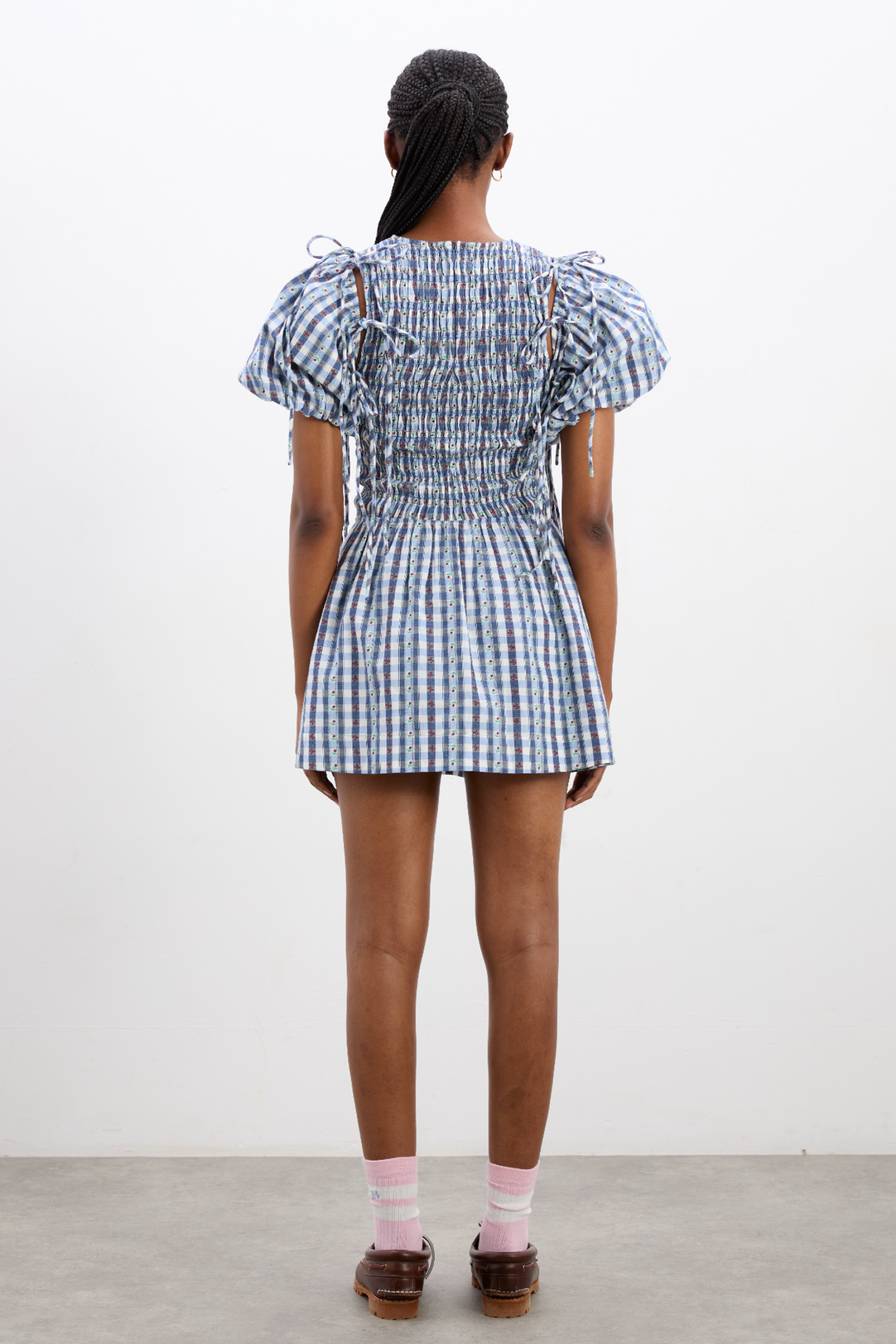 becca mini dress - blue margot gingham