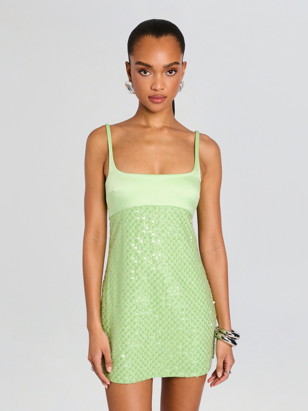 SEQUIN EMBROIDERED MINI DRESS