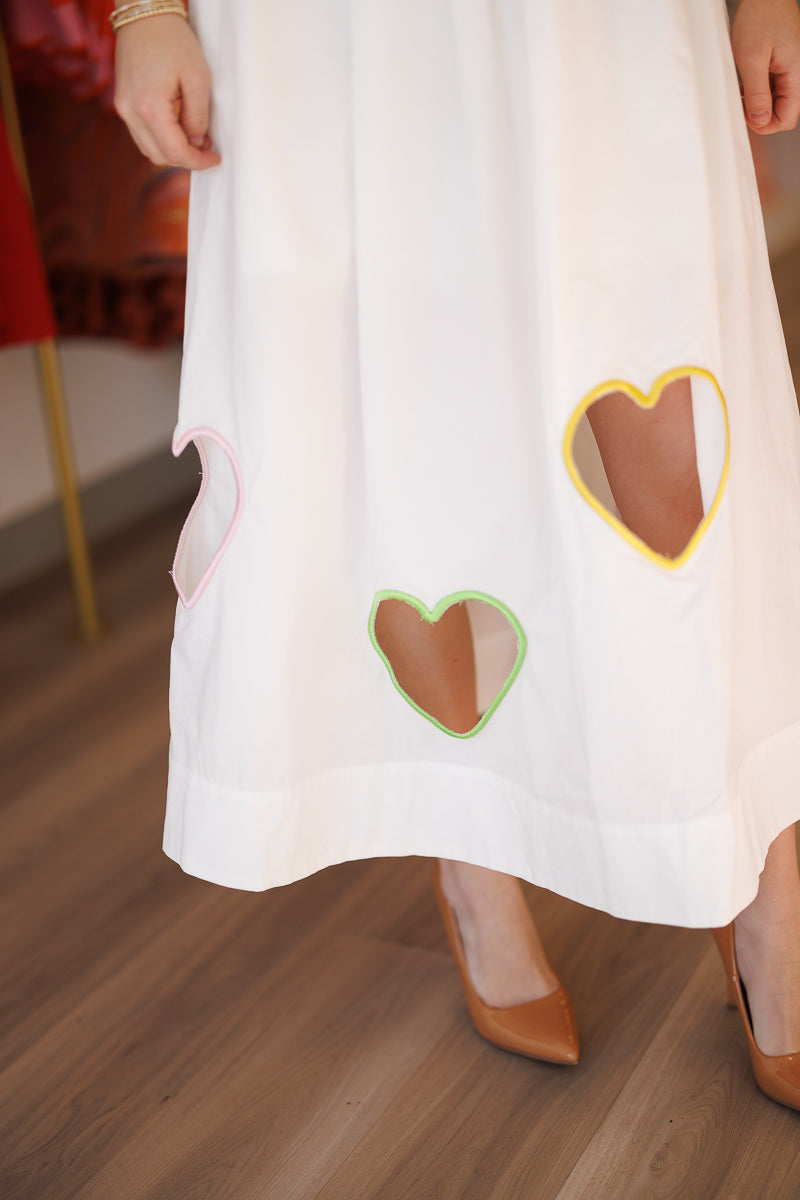 Valentines Heart Cut Out Midi Dress