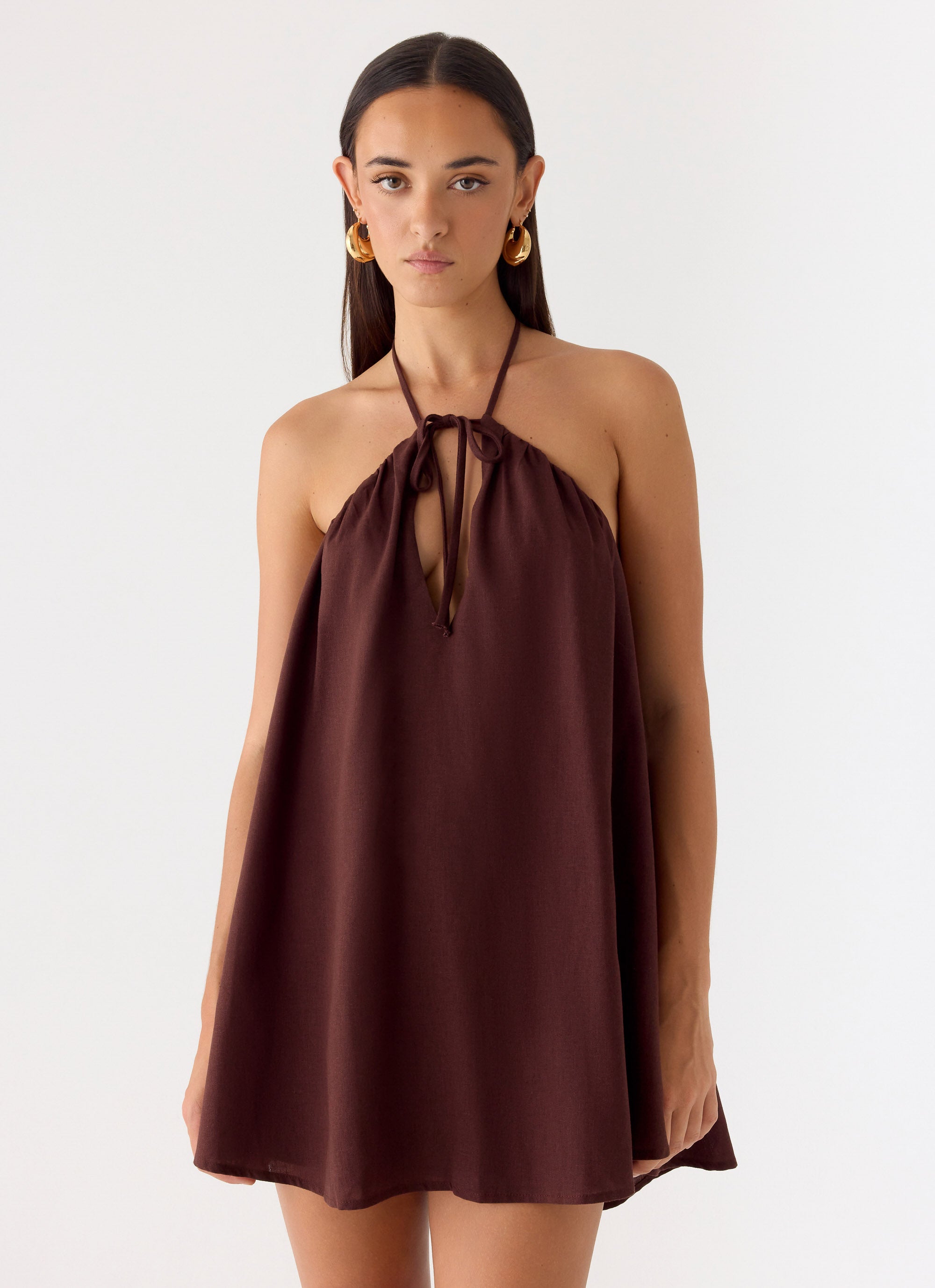 Soft Breeze Linen Mini Dress 