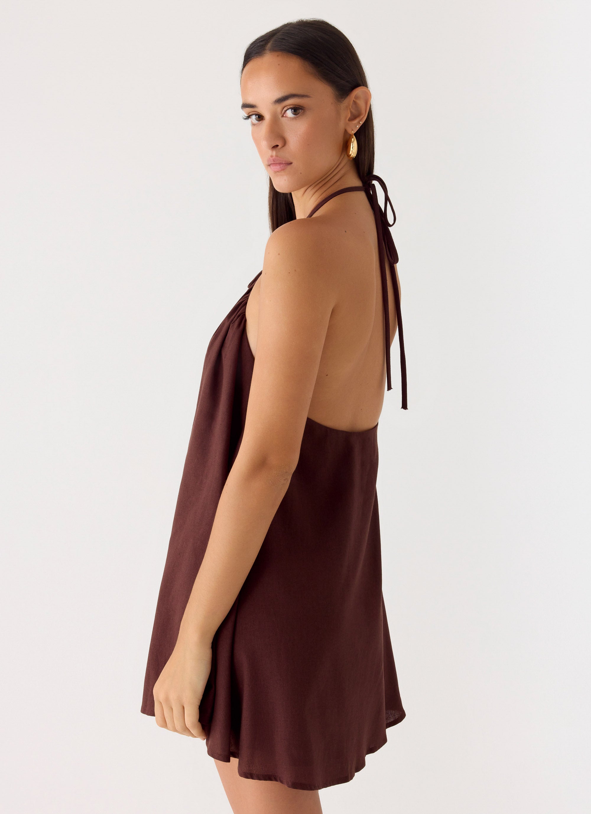 Soft Breeze Linen Mini Dress 