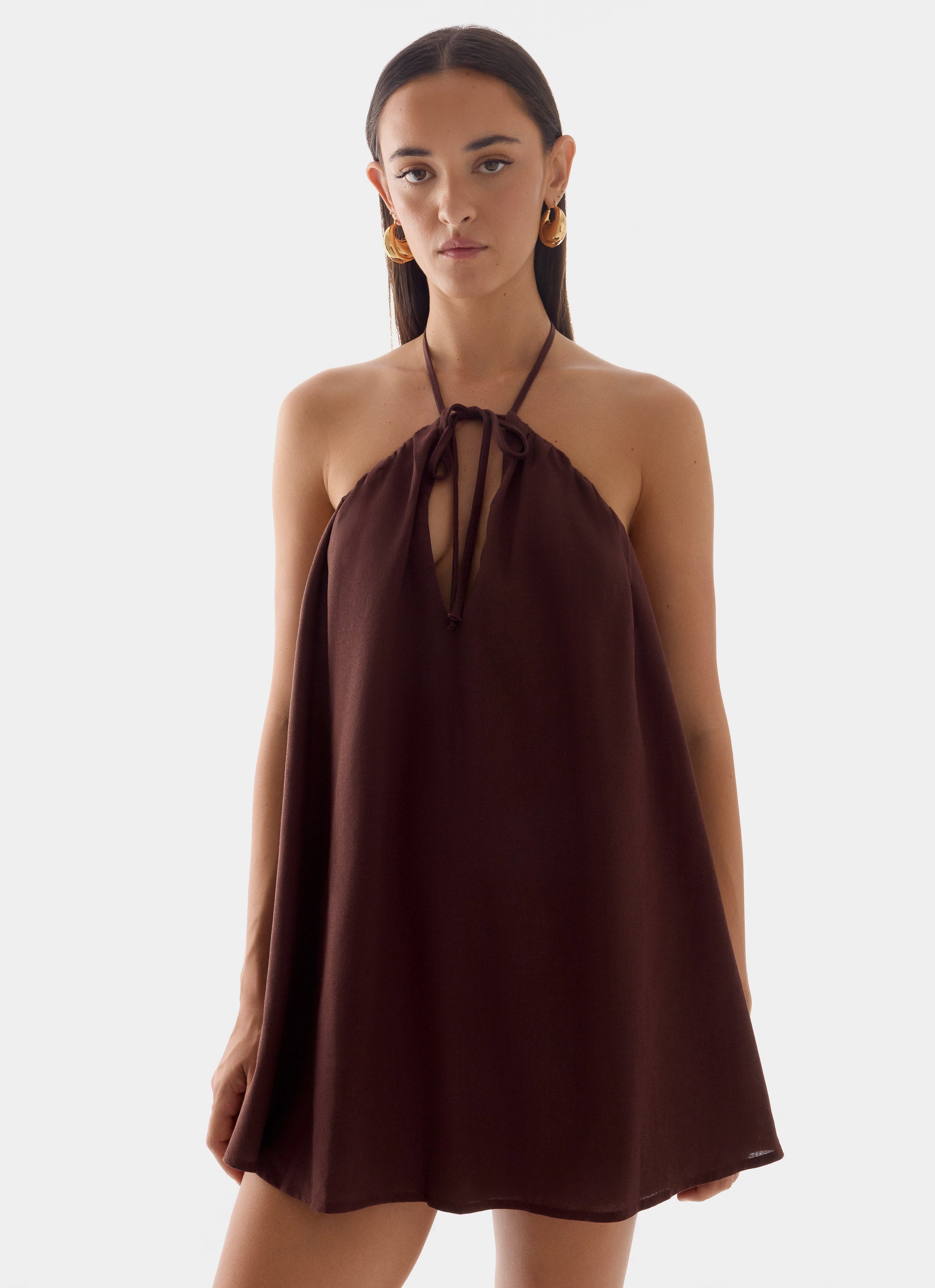 Soft Breeze Linen Mini Dress 
