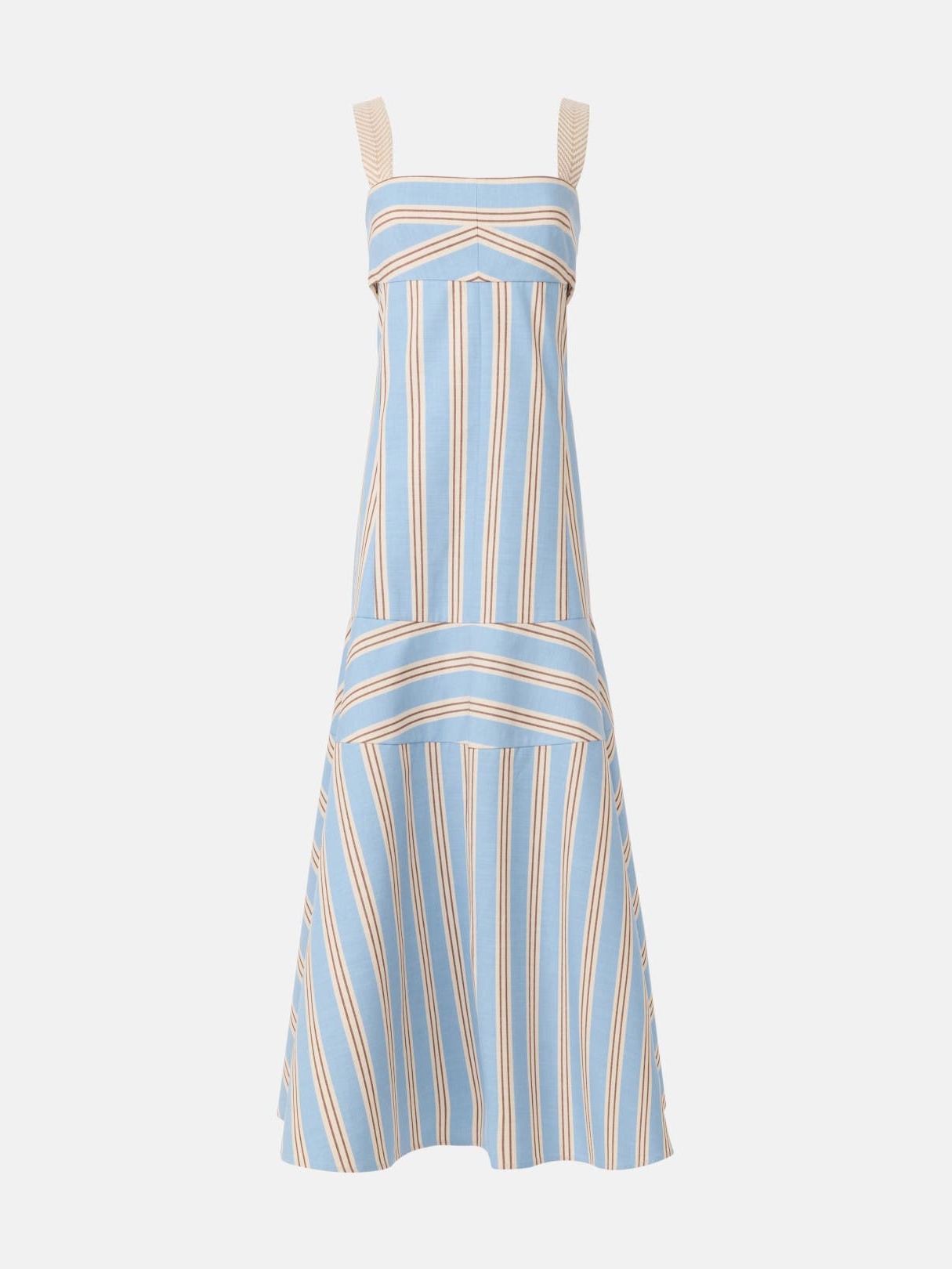 STRIPED OPEN BACK MIDI DRESS