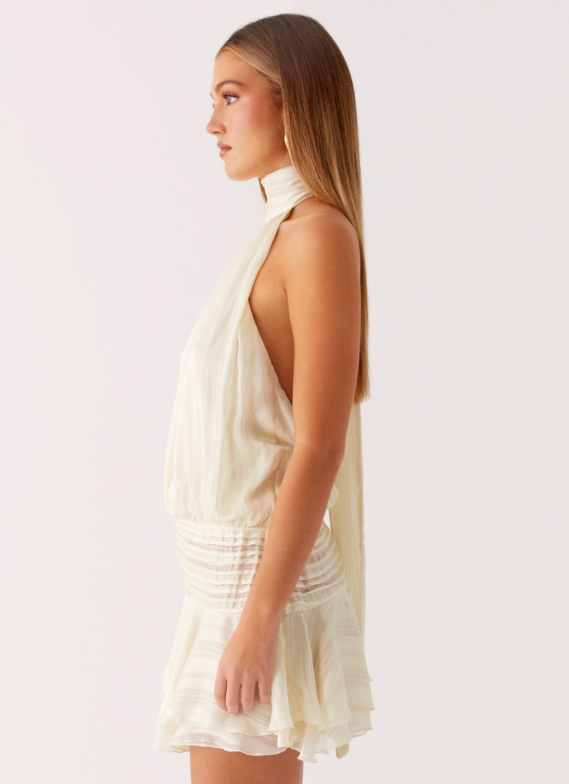 Willow Chiffon Mini Dress - Ivory