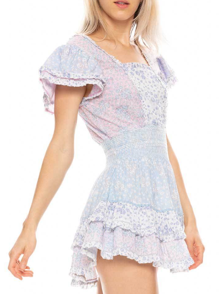 Floral Patchwork Short Cake Dress