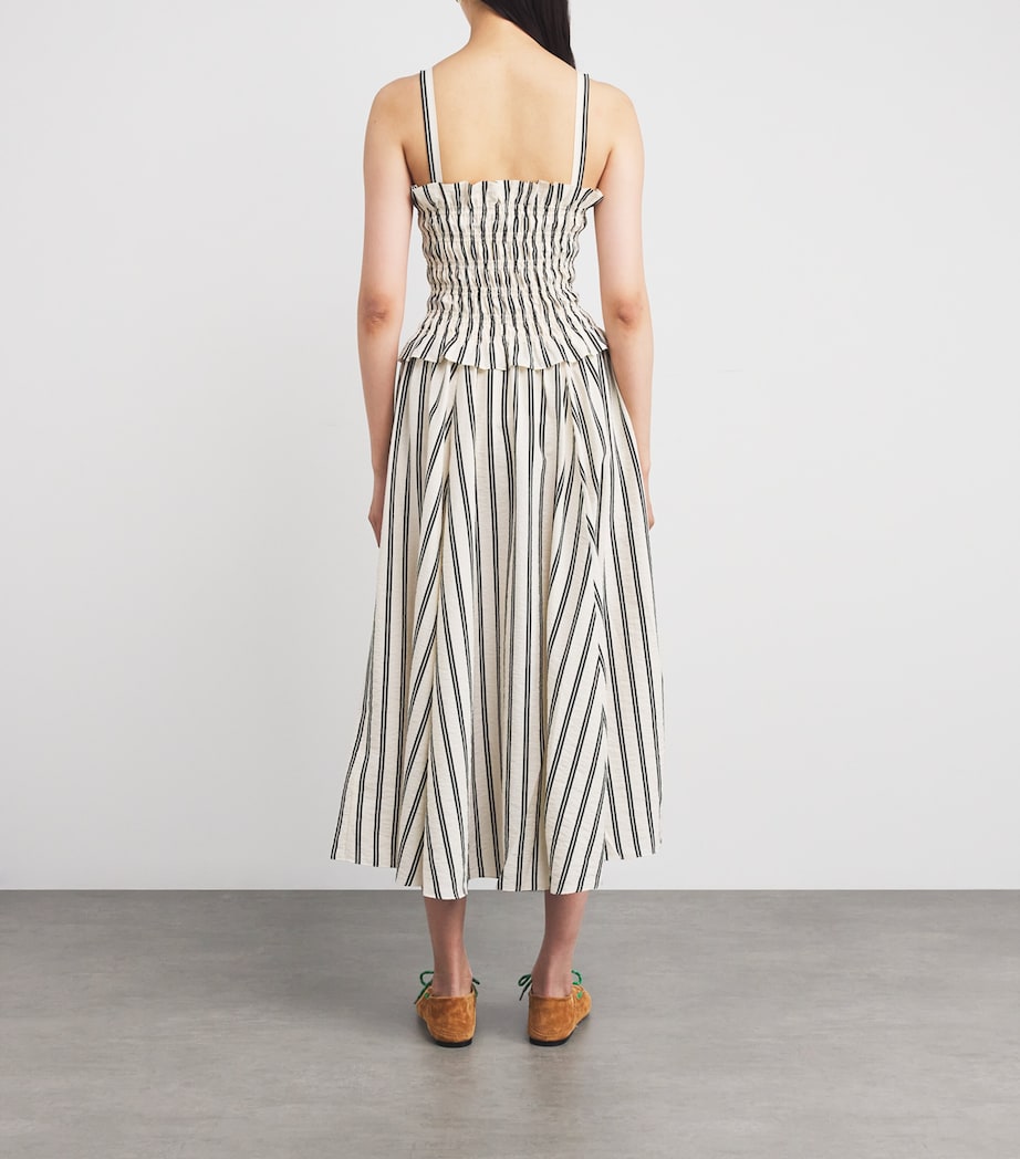 Silk-Blend A-Line Midi Dress
