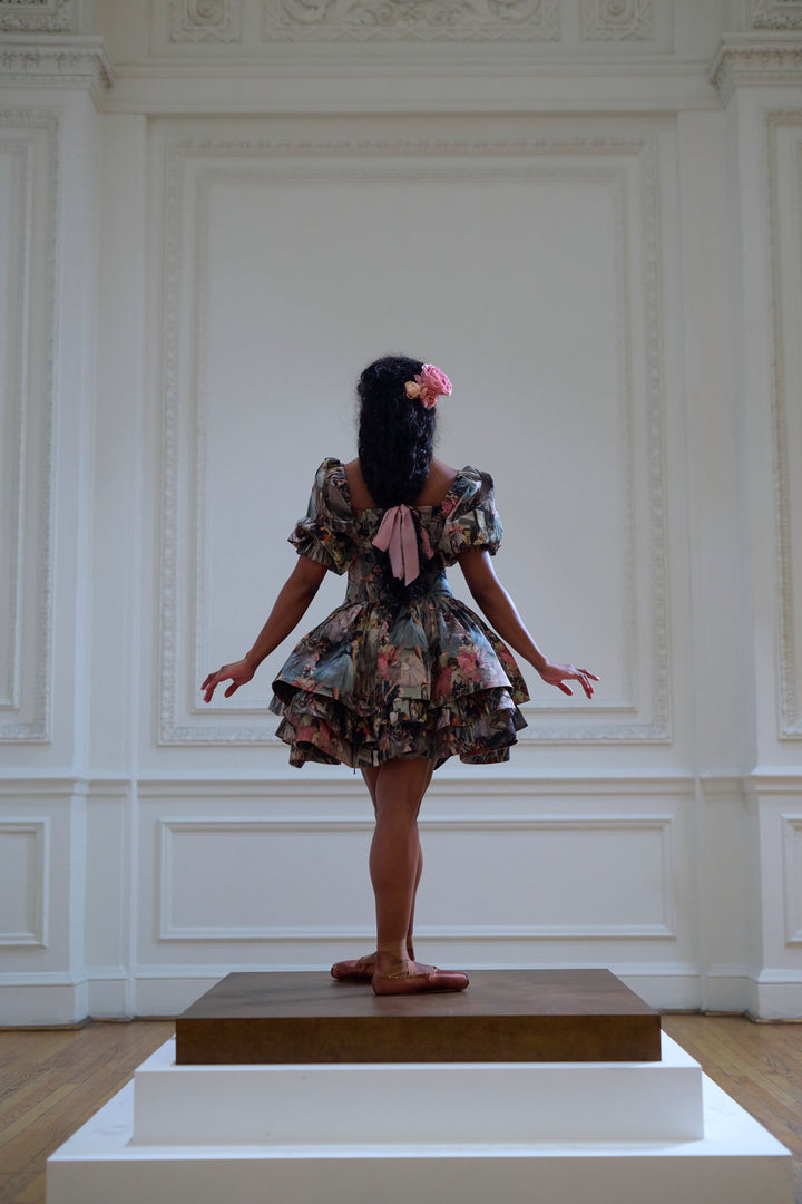 Cotton drop-waist mini dress