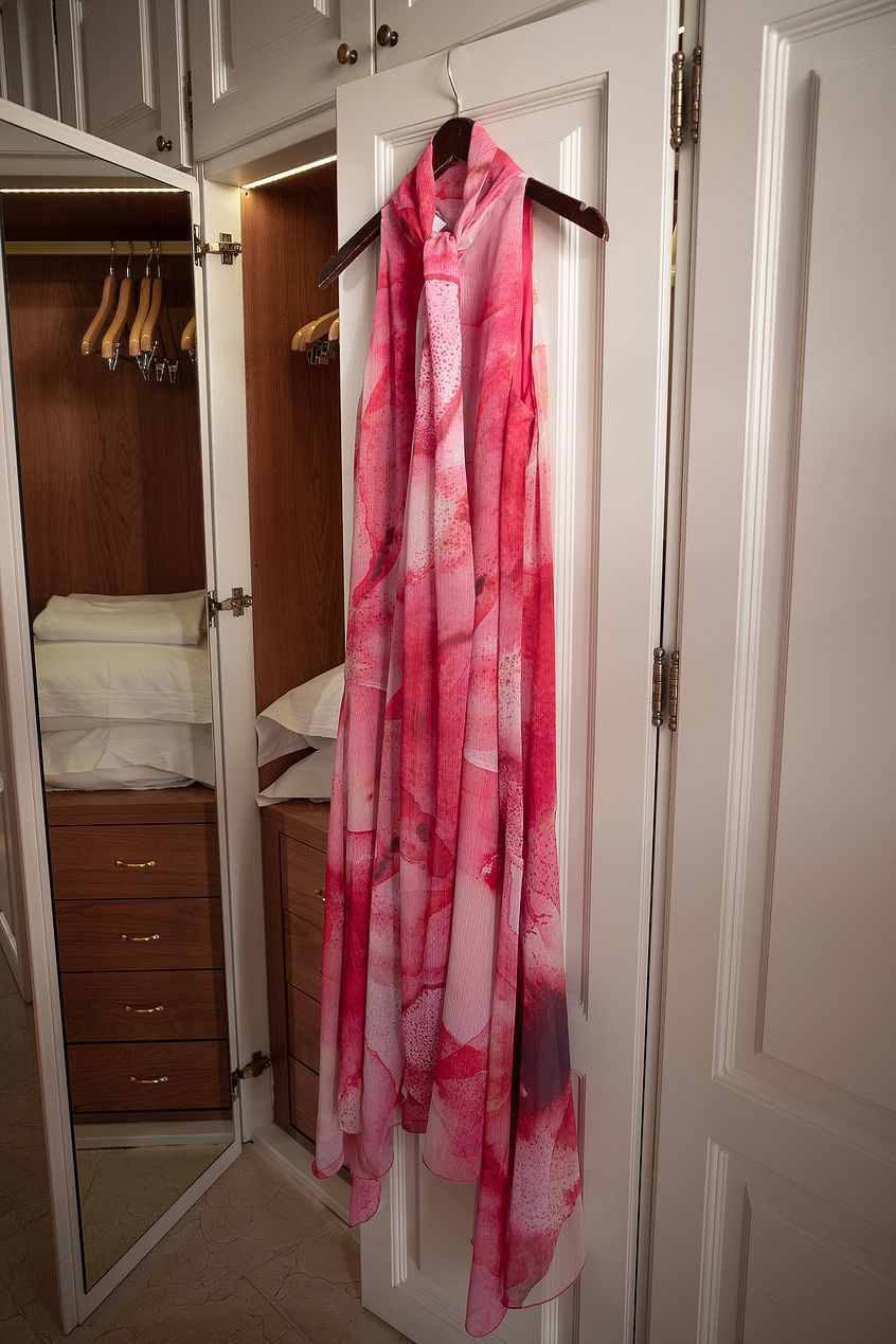 Chiffon Scarf Detail Midi Dress