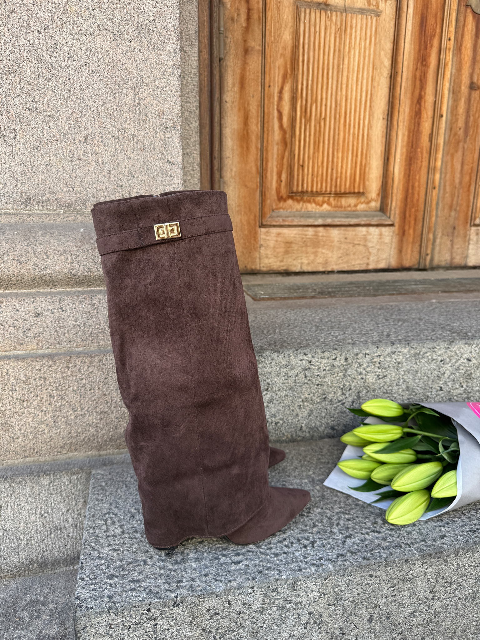 Suede Boots - Dark Brown