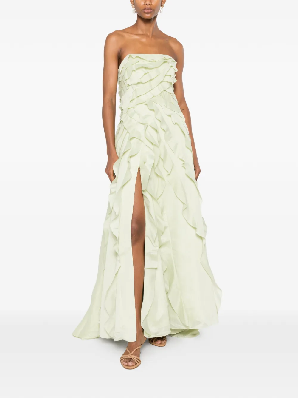 Sage Ruffle Maxi Dress