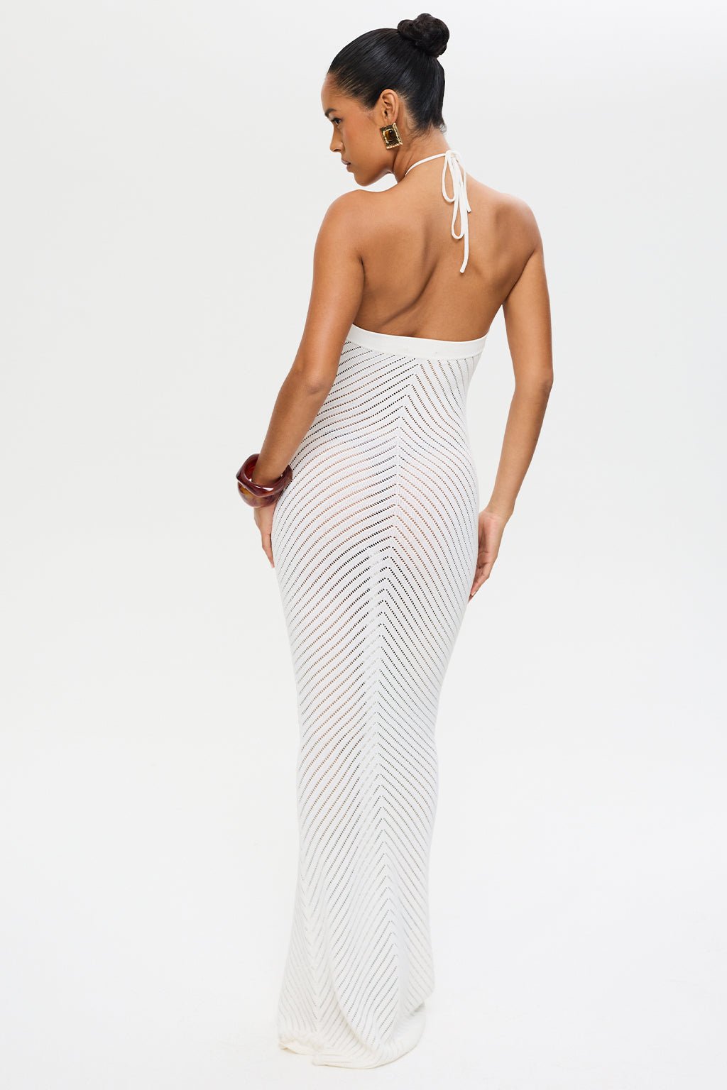 CHEVRON KNITTED MAXI DRESS 
