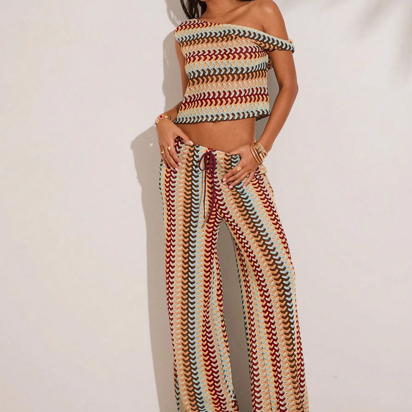 Colorful Striped Crochet Set