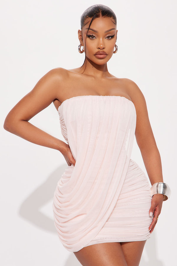 Novelle Strapless Ruched Mini Dress - Blush