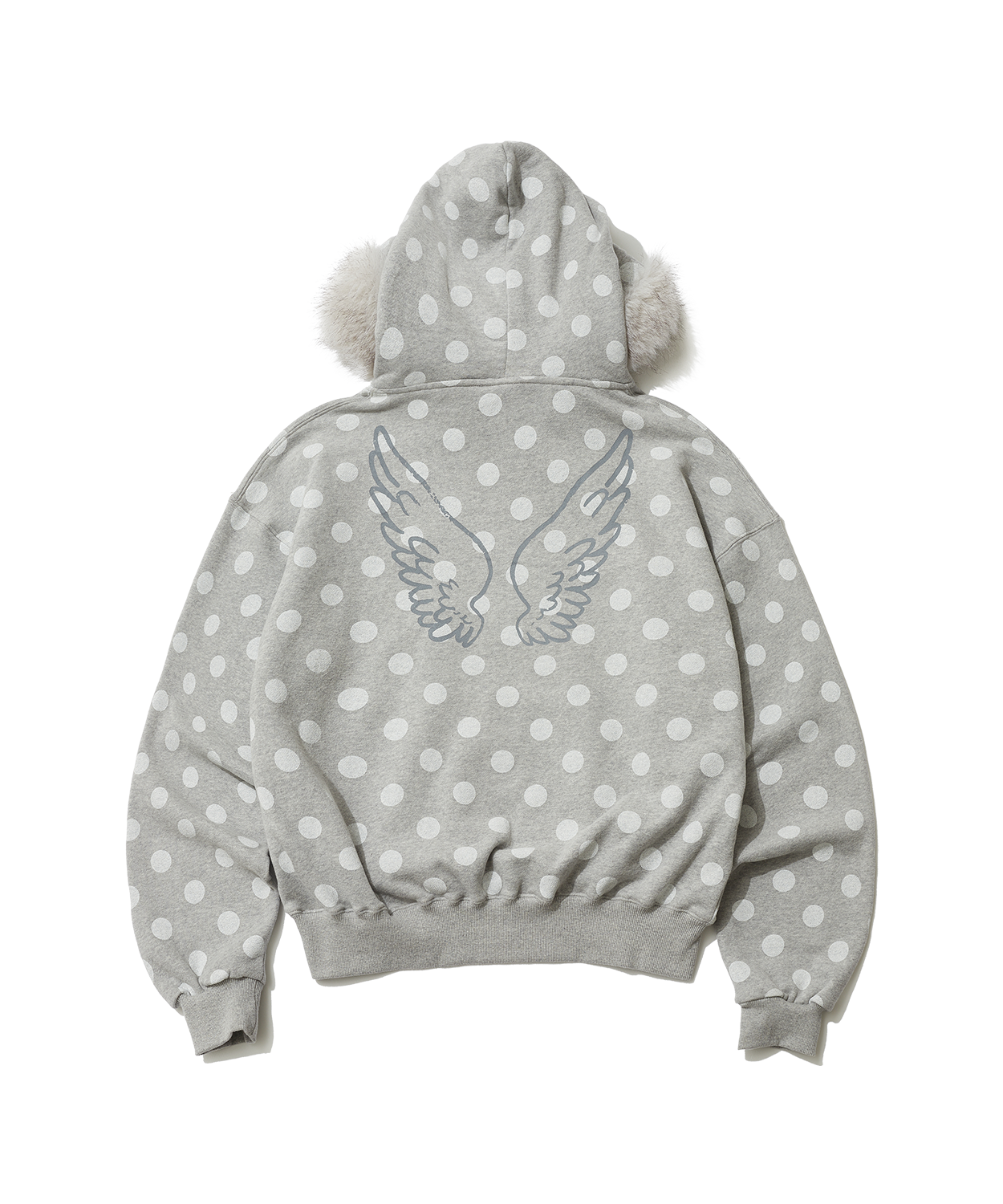 DOT WINGS FUR HOODIE ZIP-UP