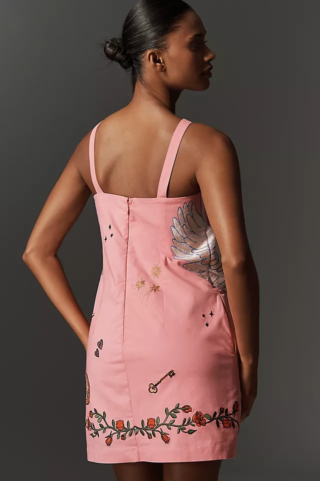 Maeve Embroidered Mini Shift Dress