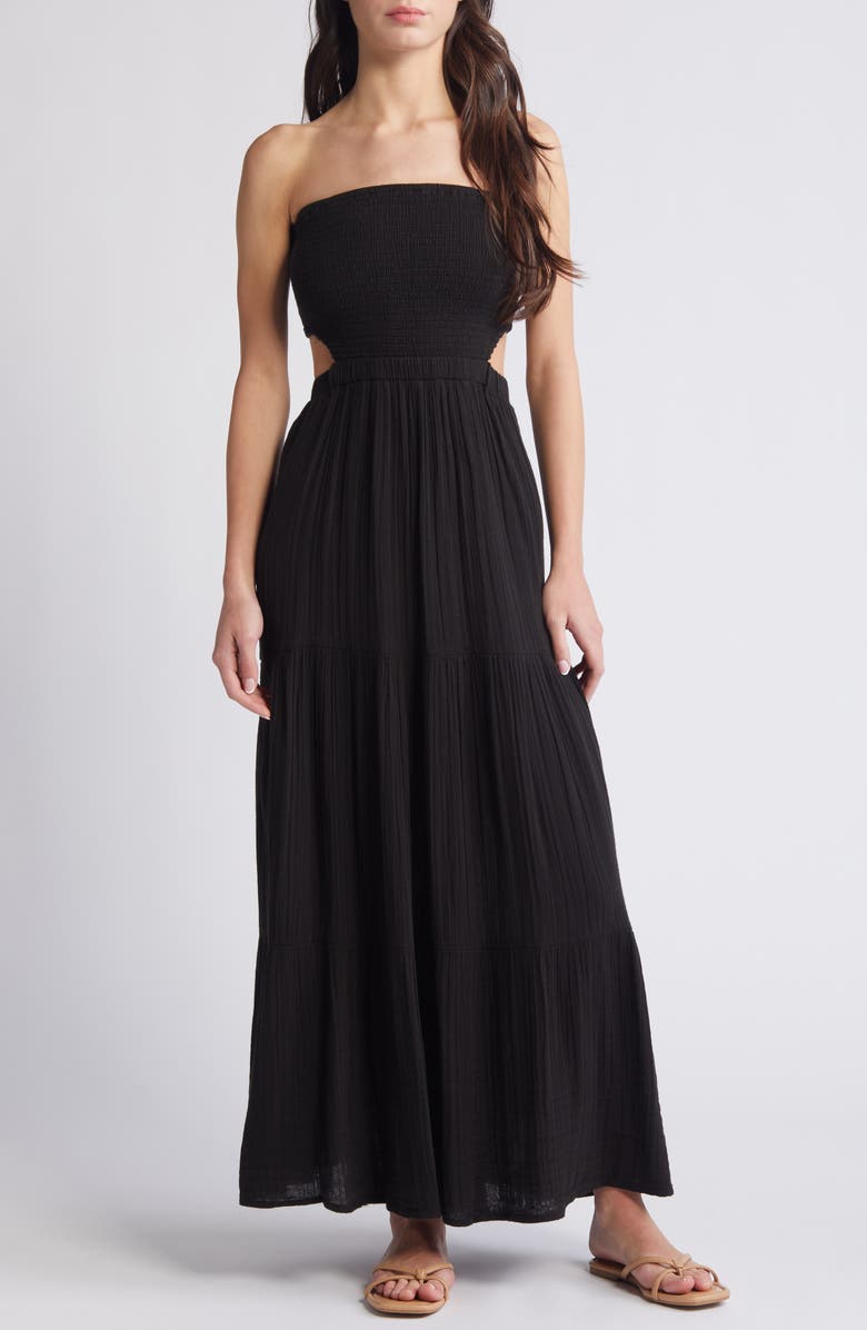 Premium Surf Strapless Cutout Maxi Dress